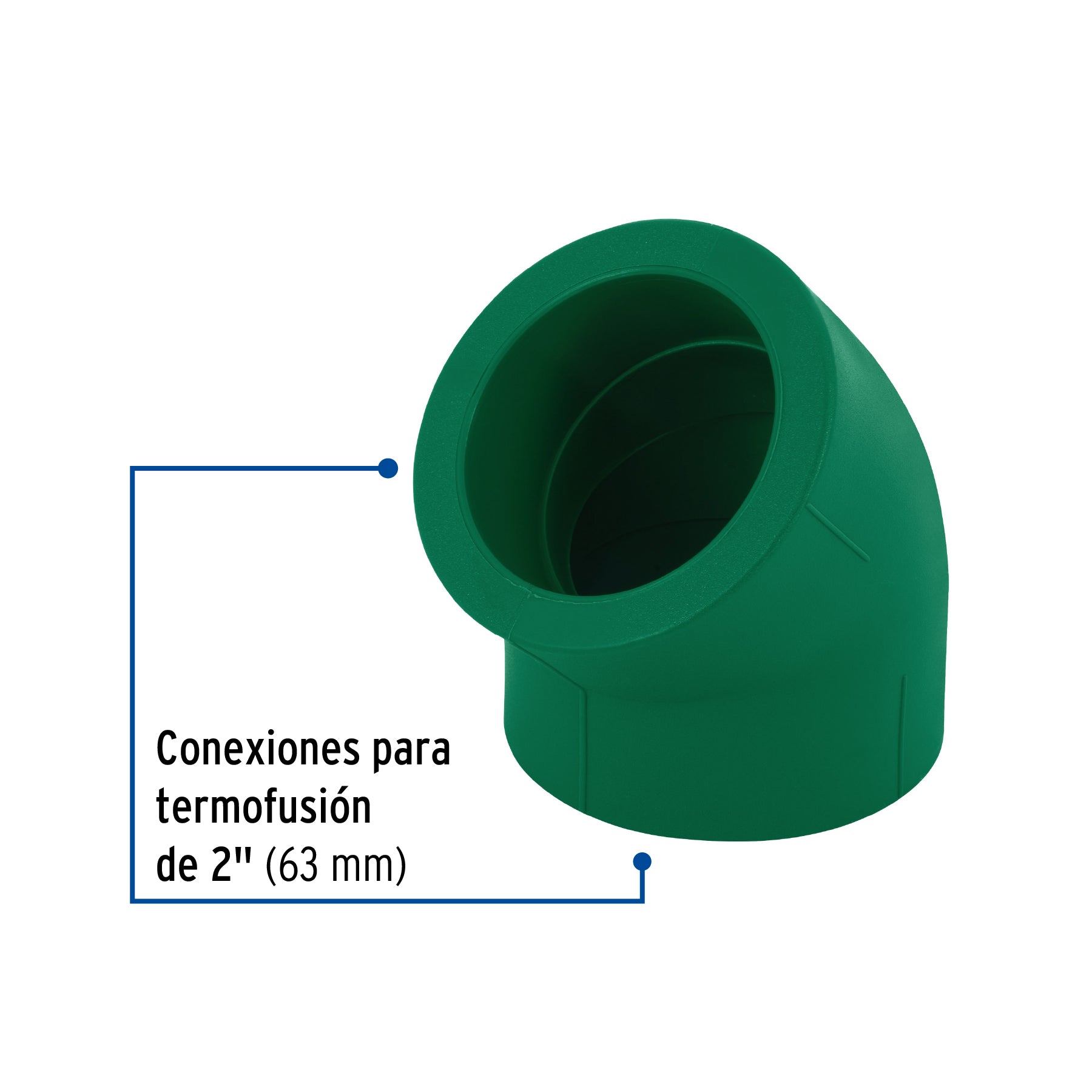 Codo 45° de PPR, 2" (63mm), FOSET