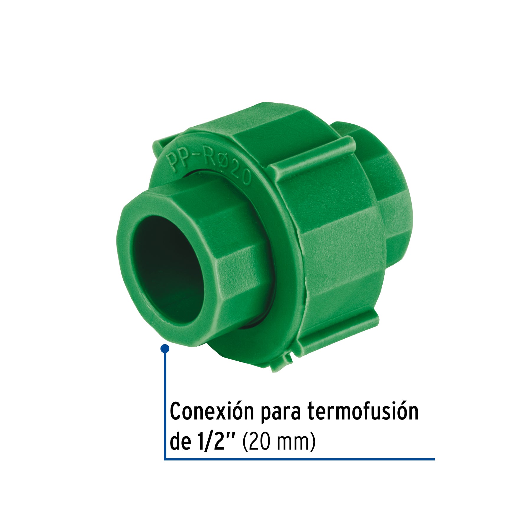 Tuerca unión PPR, plástica, 1/2", FOSET