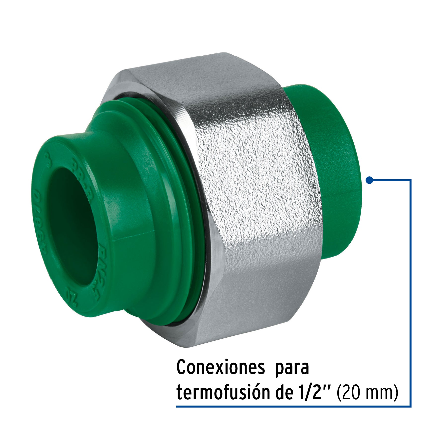 Tuerca unión PPR, tuerca latón, 1/2", FOSET
