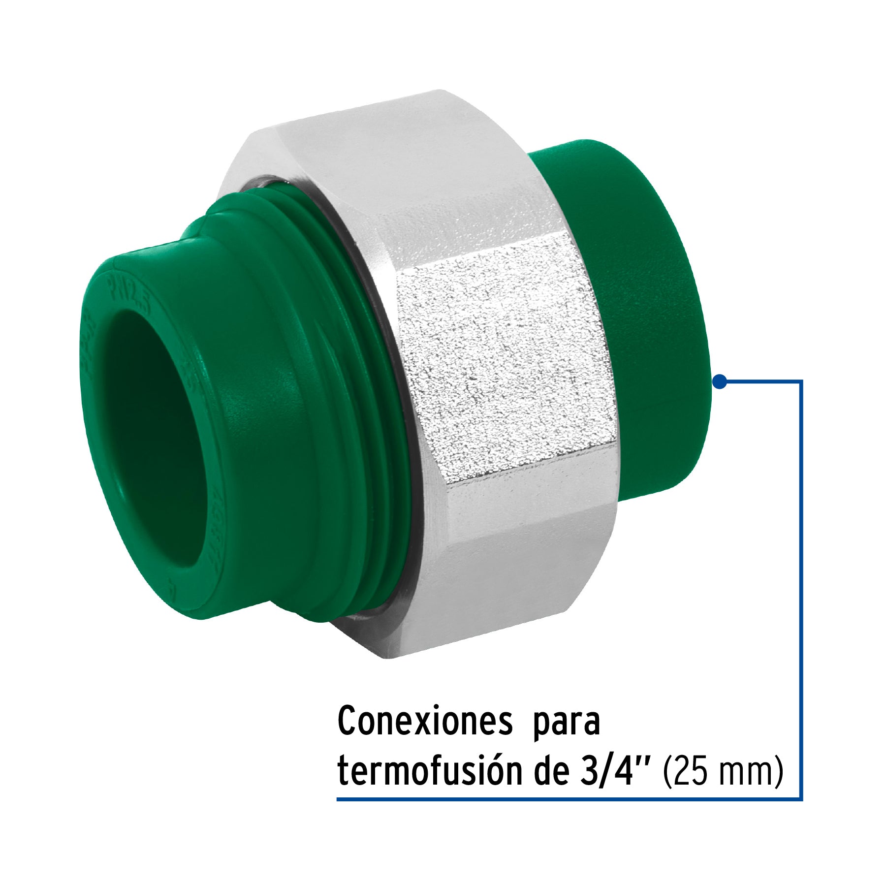 Tuerca unión PPR, tuerca latón, 3/4", FOSET