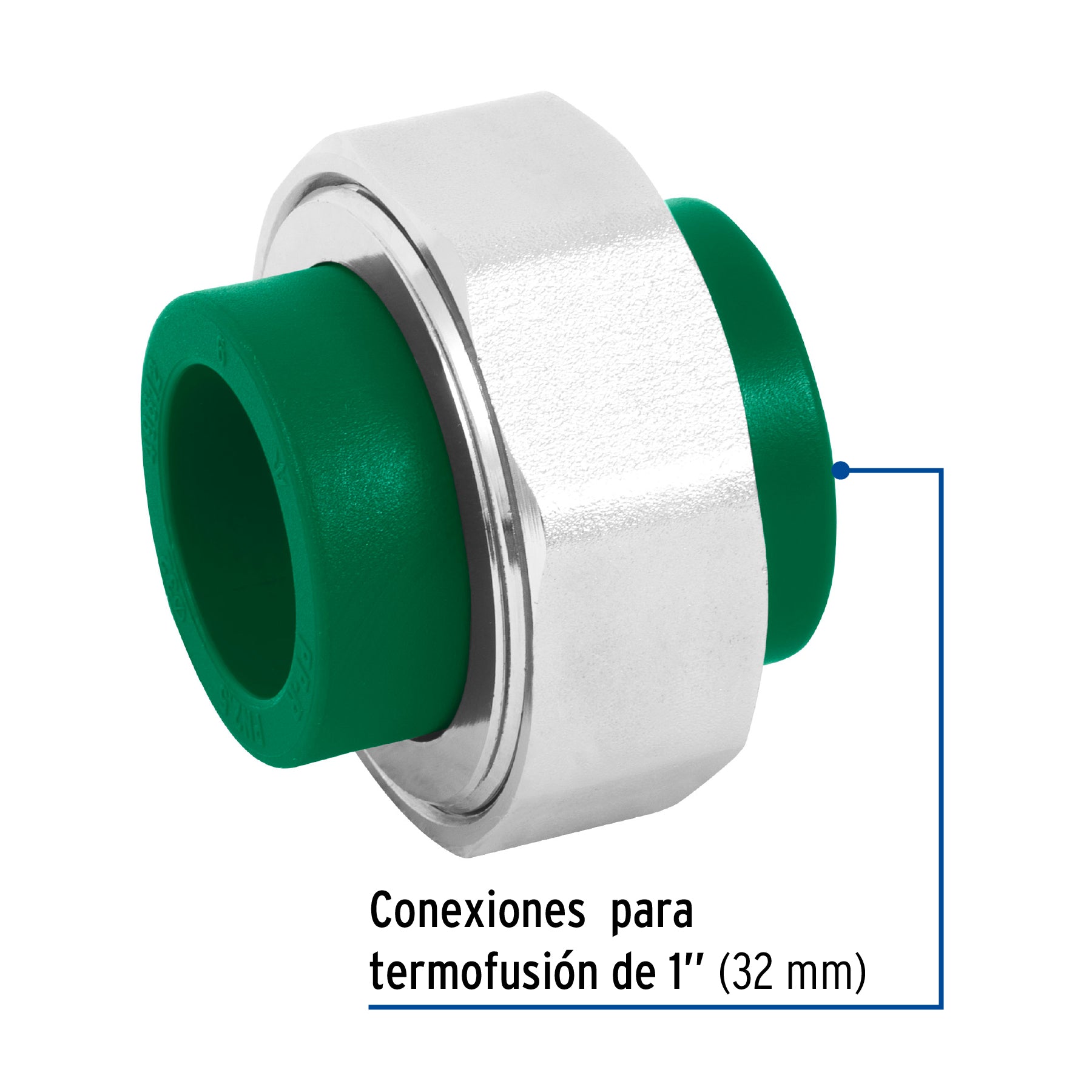 Tuerca unión PPR, tuerca latón, 1", FOSET