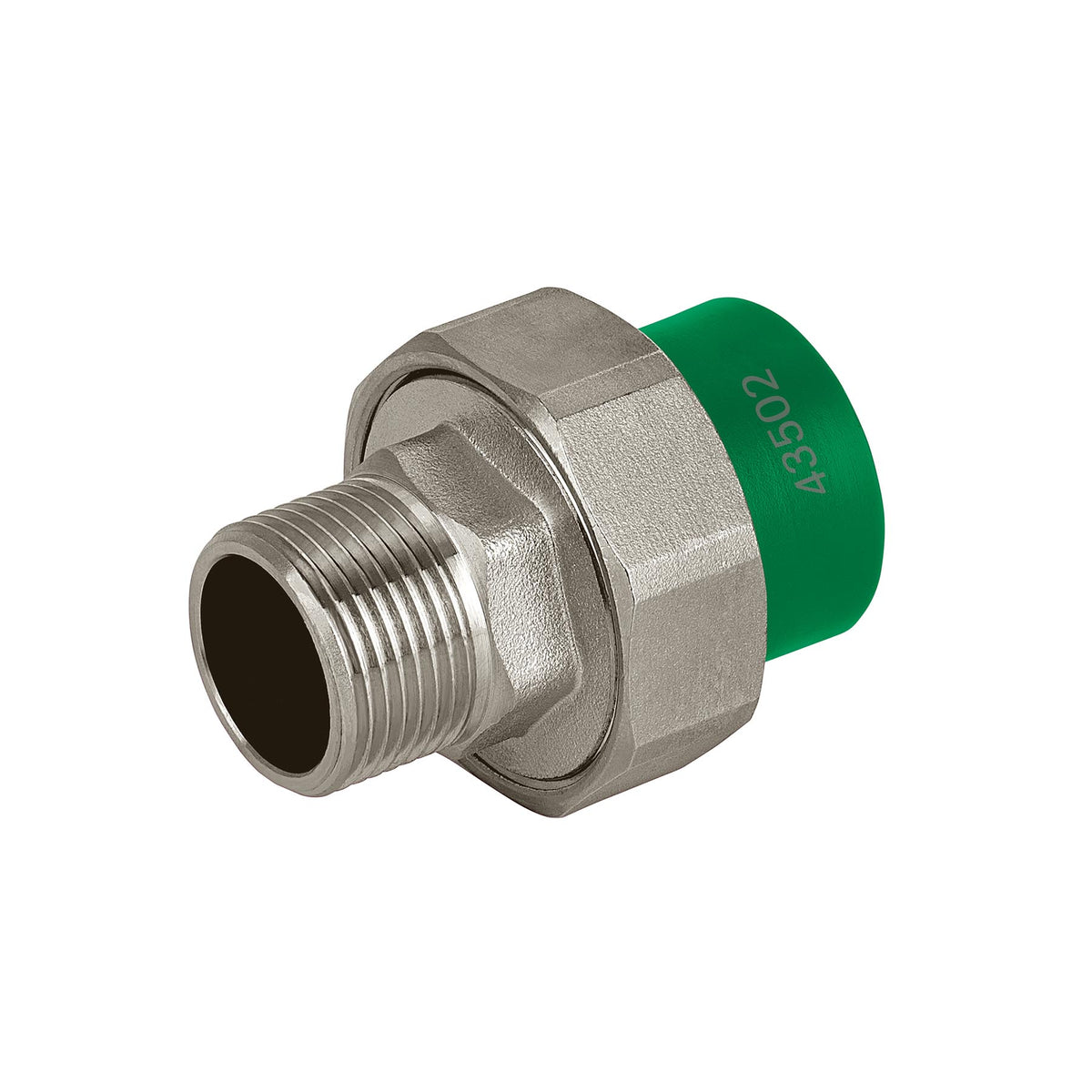 Tuerca unión PPR, mixta macho inserto metálico 3/4", FOSET