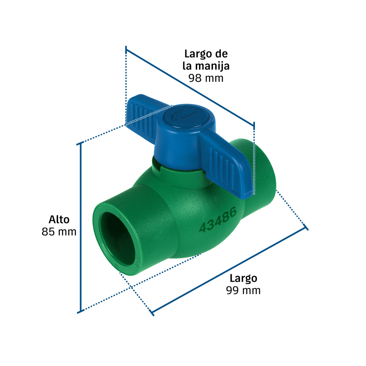 Válvula de bola PPR, 1" (32 mm), FOSET
