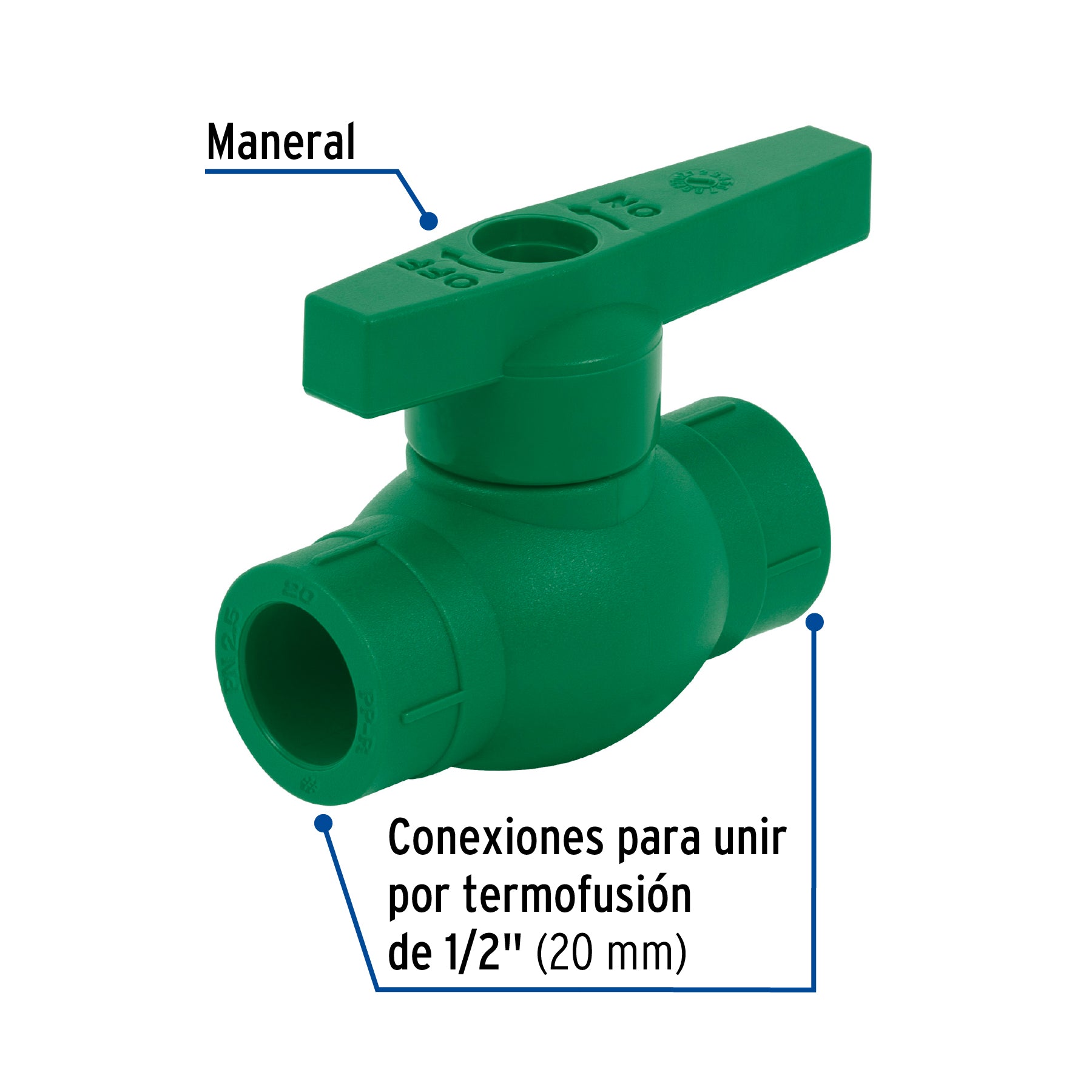 Válvula de esfera PPR, 1/2" (20mm), FOSET