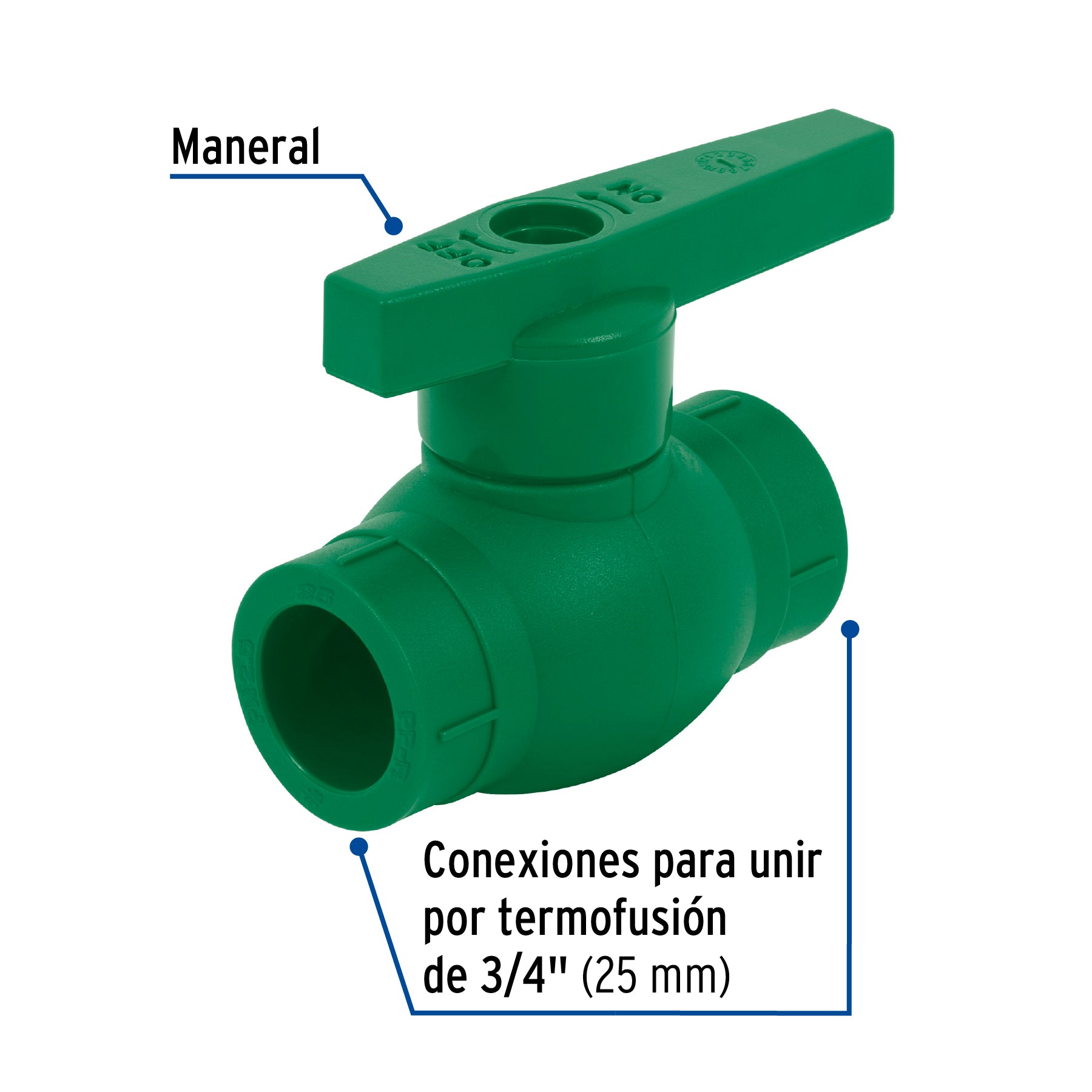 Válvula de esfera PPR, 3/4" (25mm), FOSET