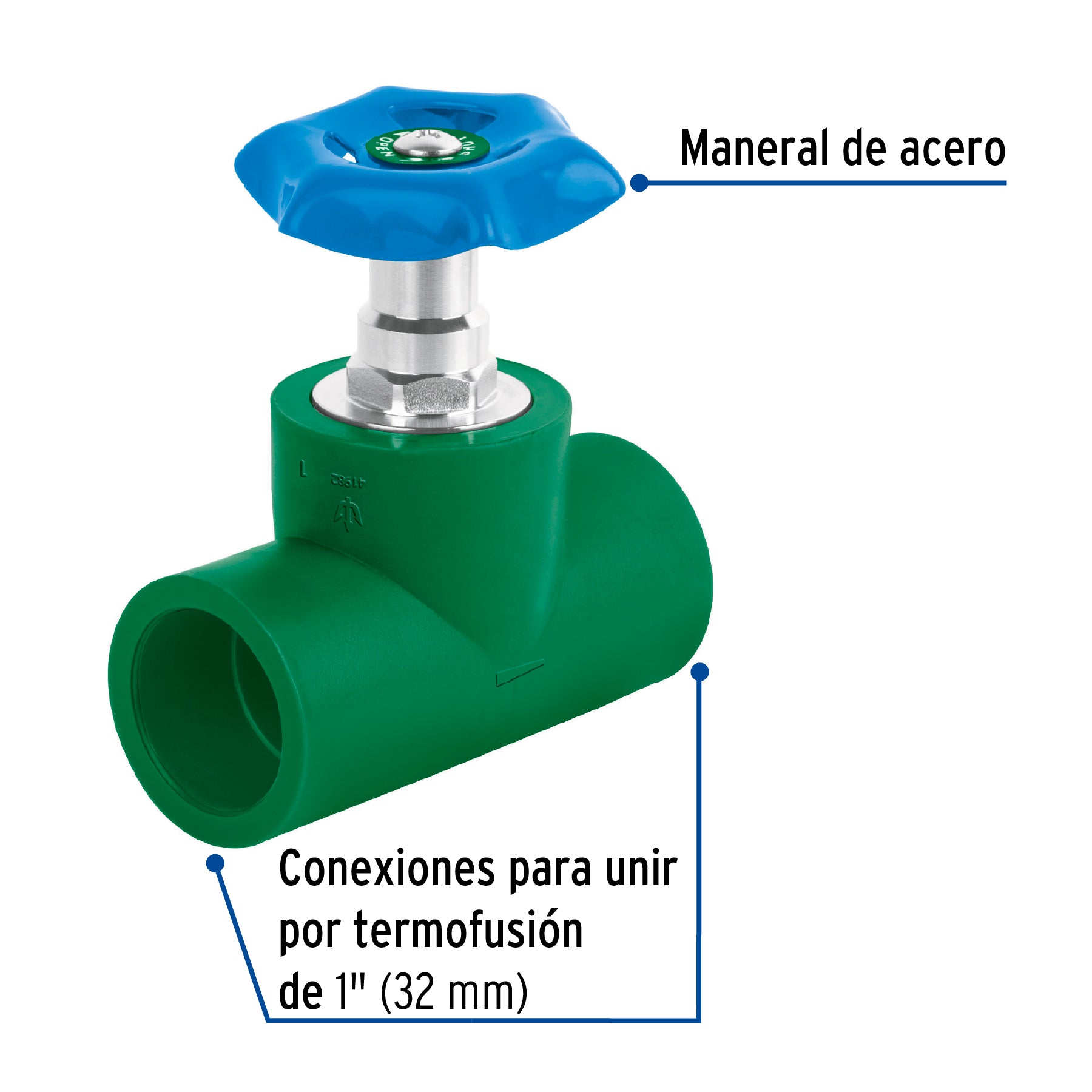 Válvula de globo PPR, 1" (32mm), FOSET