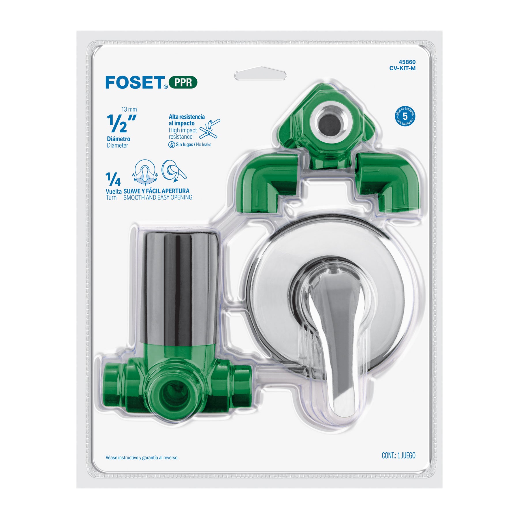 Kit de instalación p/regadera PPR 1/2" con monomando, FOSET