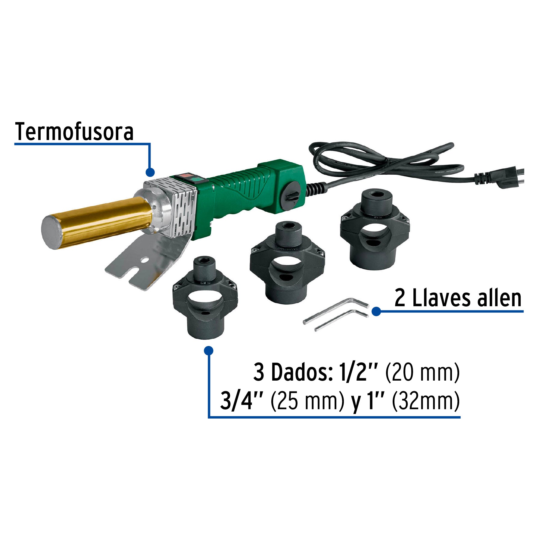 Termofusora de 800 W para PPR, FOSET BASIC