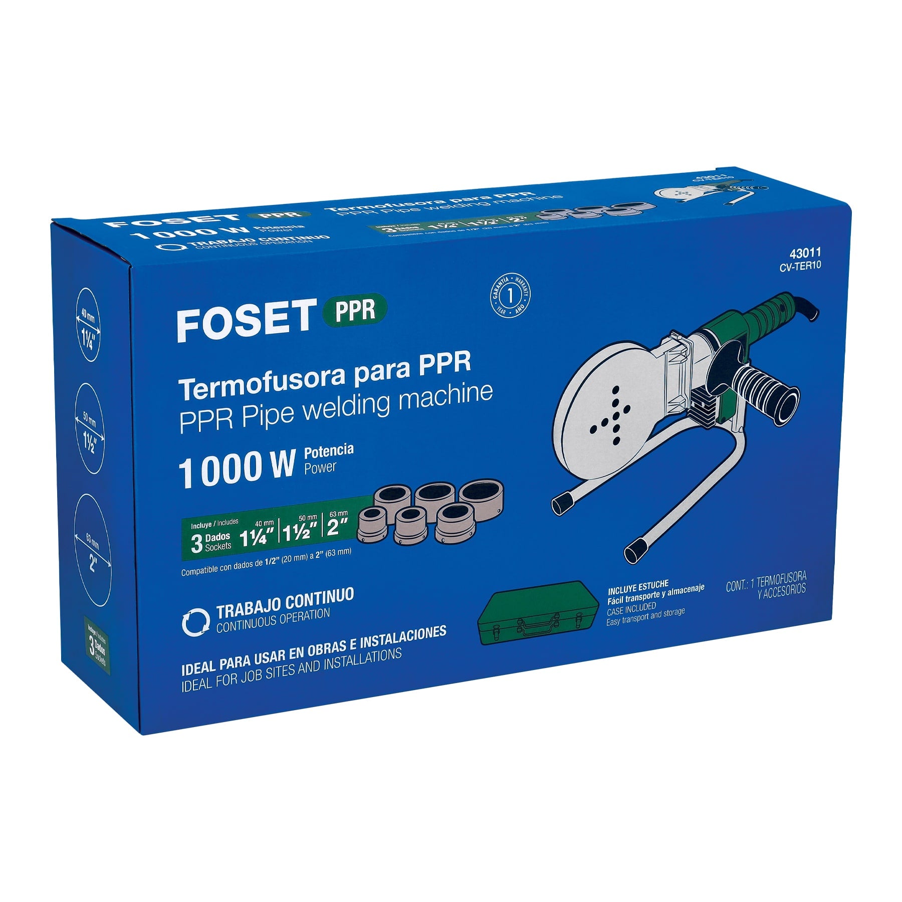 Termofusora de 1000 W para PPR, FOSET