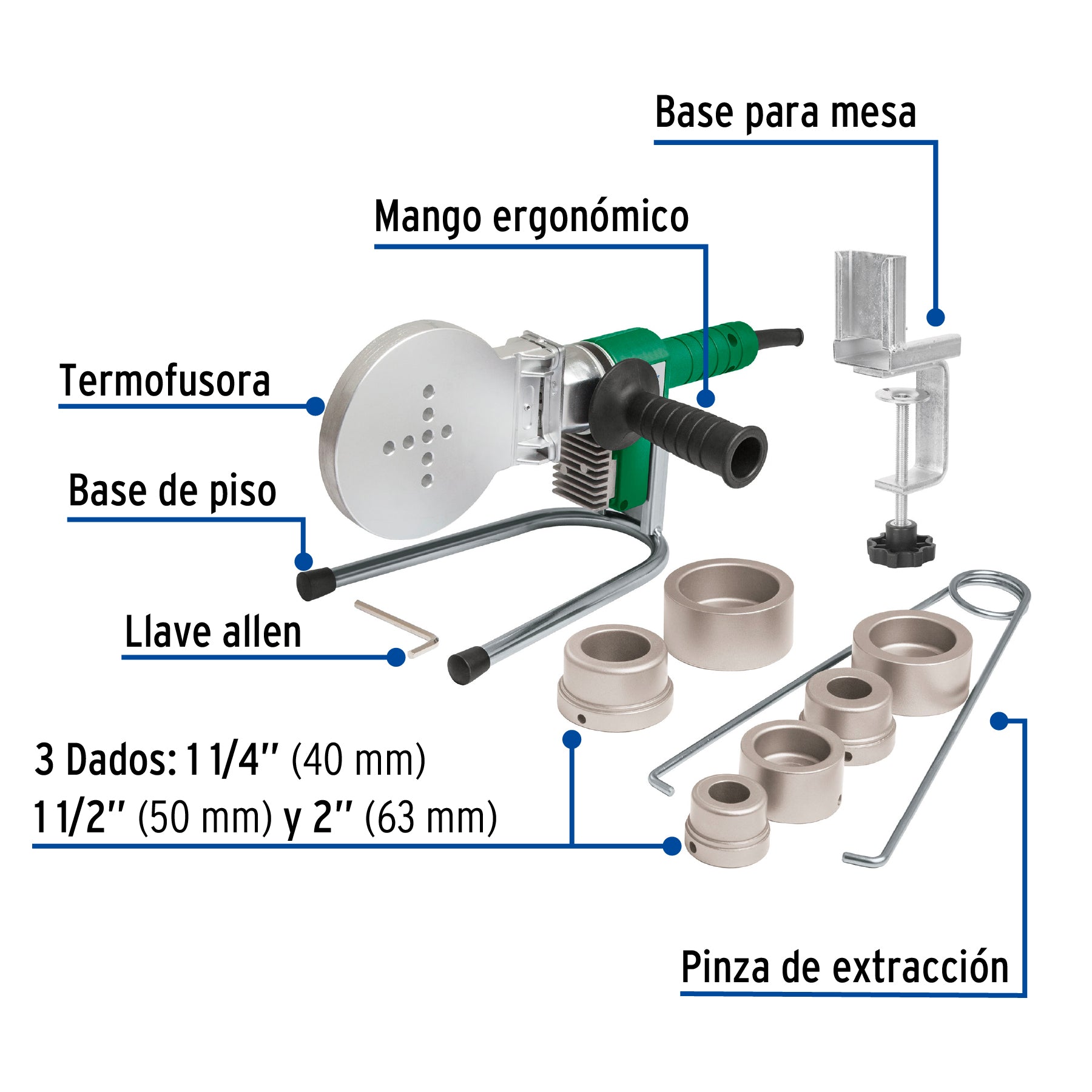 Termofusora de 1000 W para PPR, FOSET