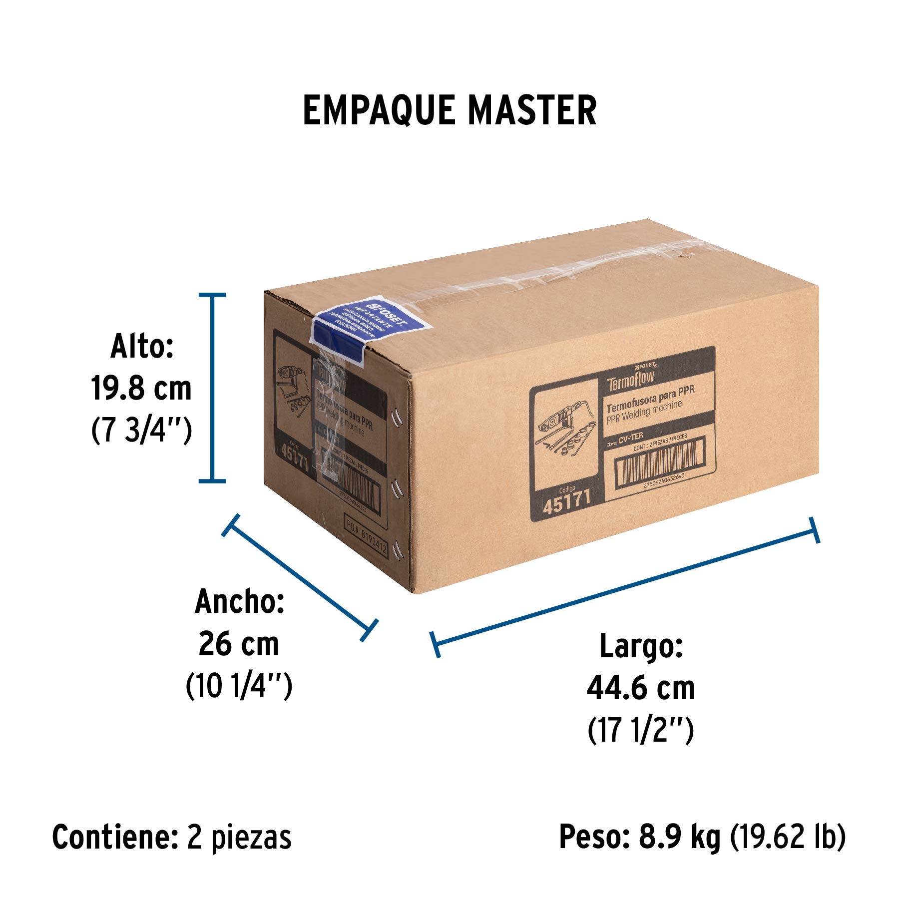 Termofusora de 600 W para PPR, FOSET - Empaque