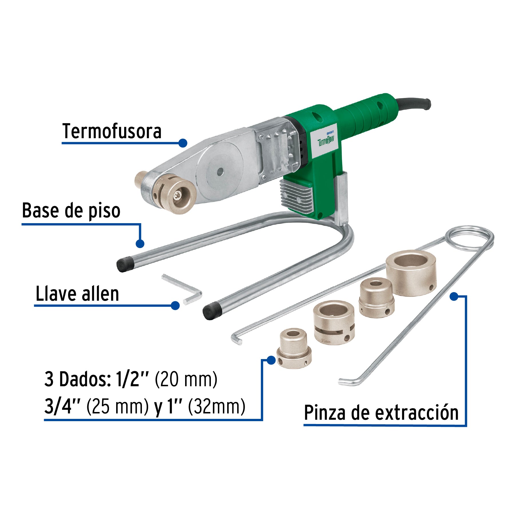 Termofusora de 600 W para PPR, FOSET