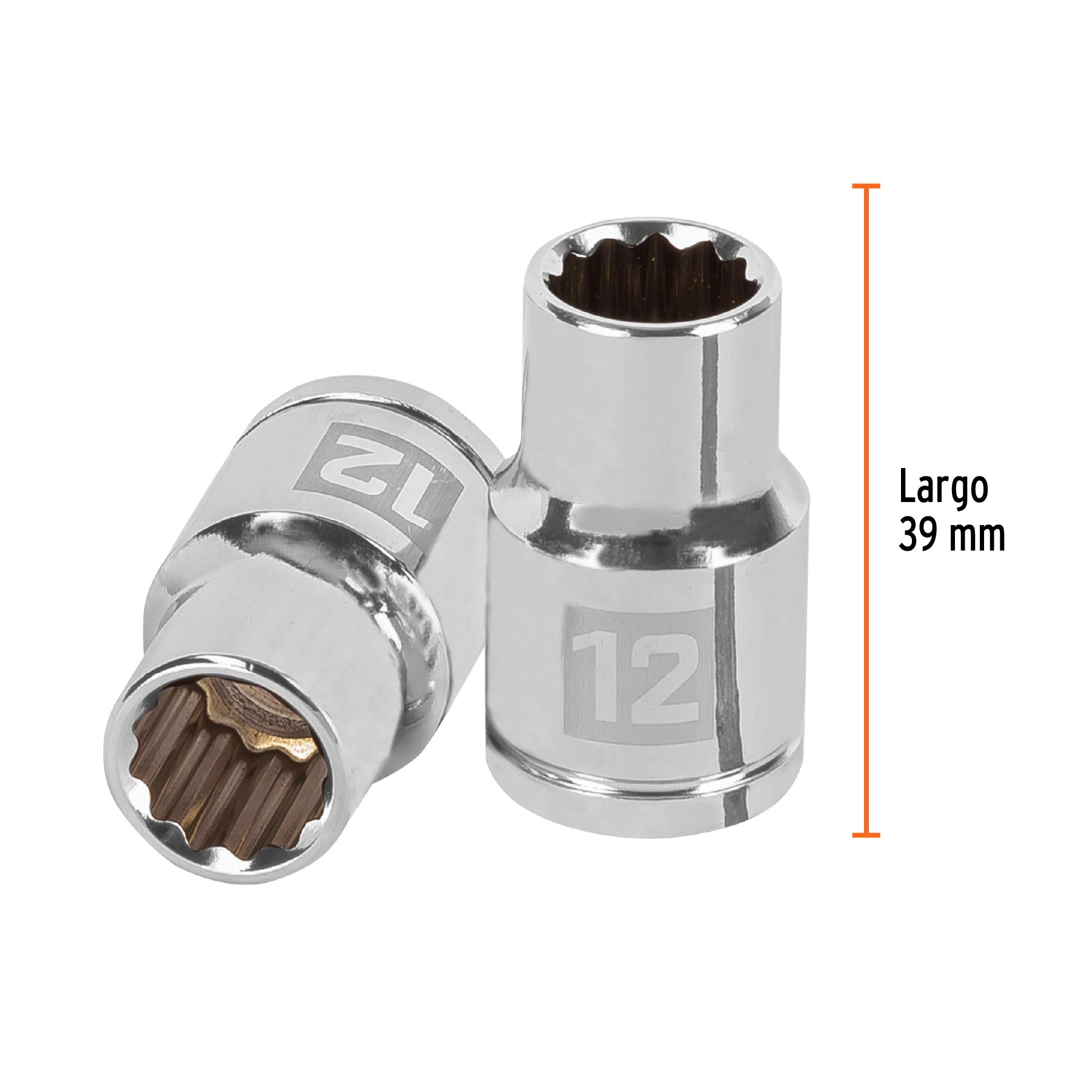 Dado de 12 mm, 12 puntas, cuadro 1/2", TRUPER