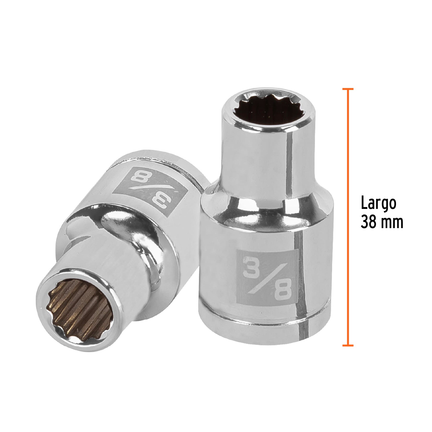 Dado de 3/8", 12 puntas, cuadro 1/2", TRUPER