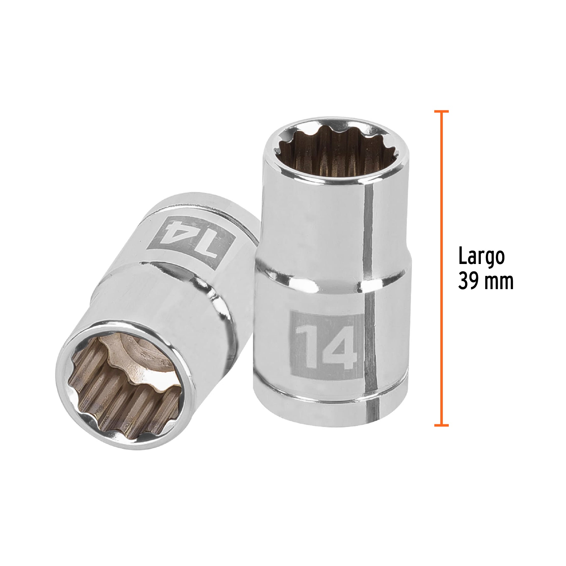 Dado de 14 mm, 12 puntas, cuadro 1/2", TRUPER