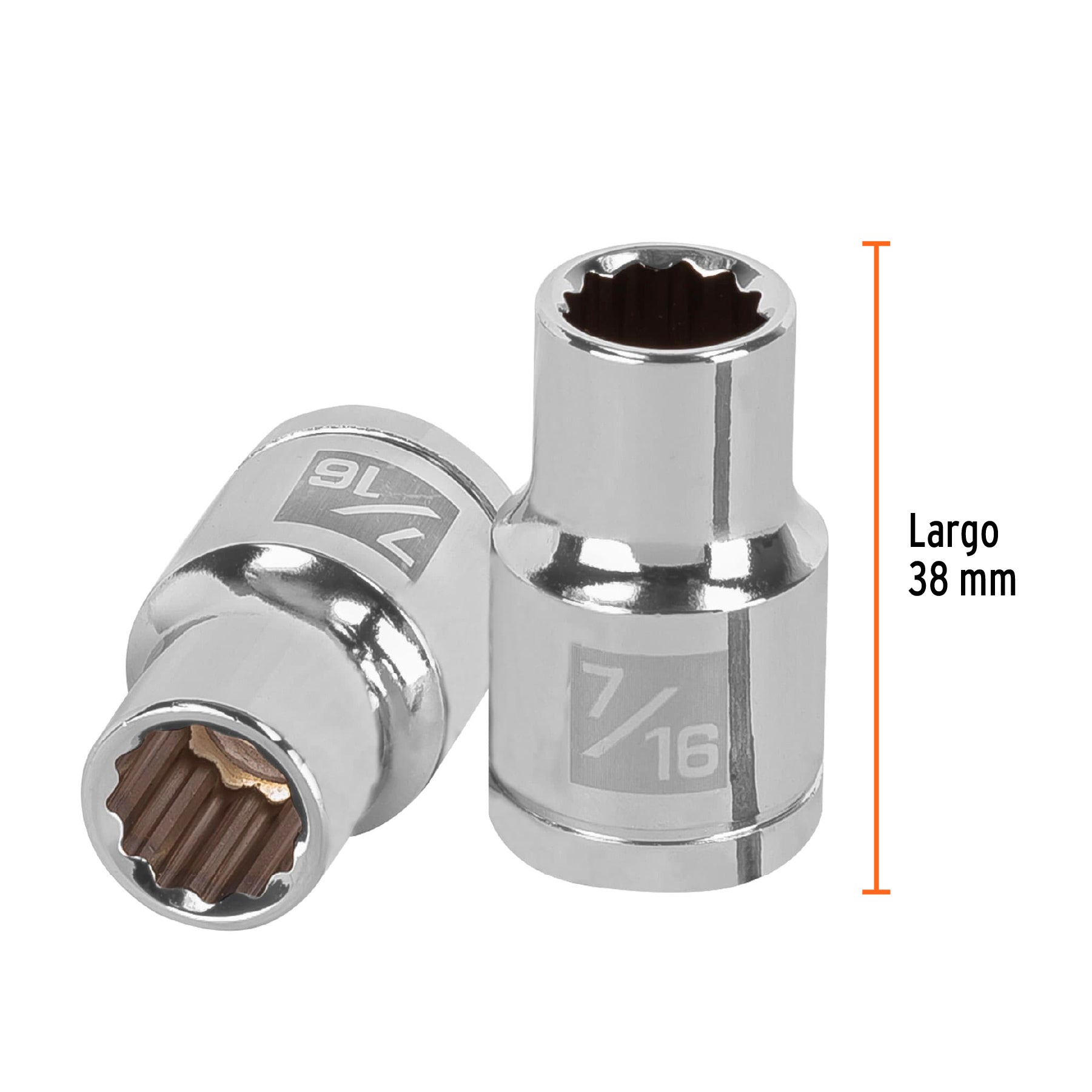Dado de 7/16", 12 puntas, cuadro 1/2", TRUPER