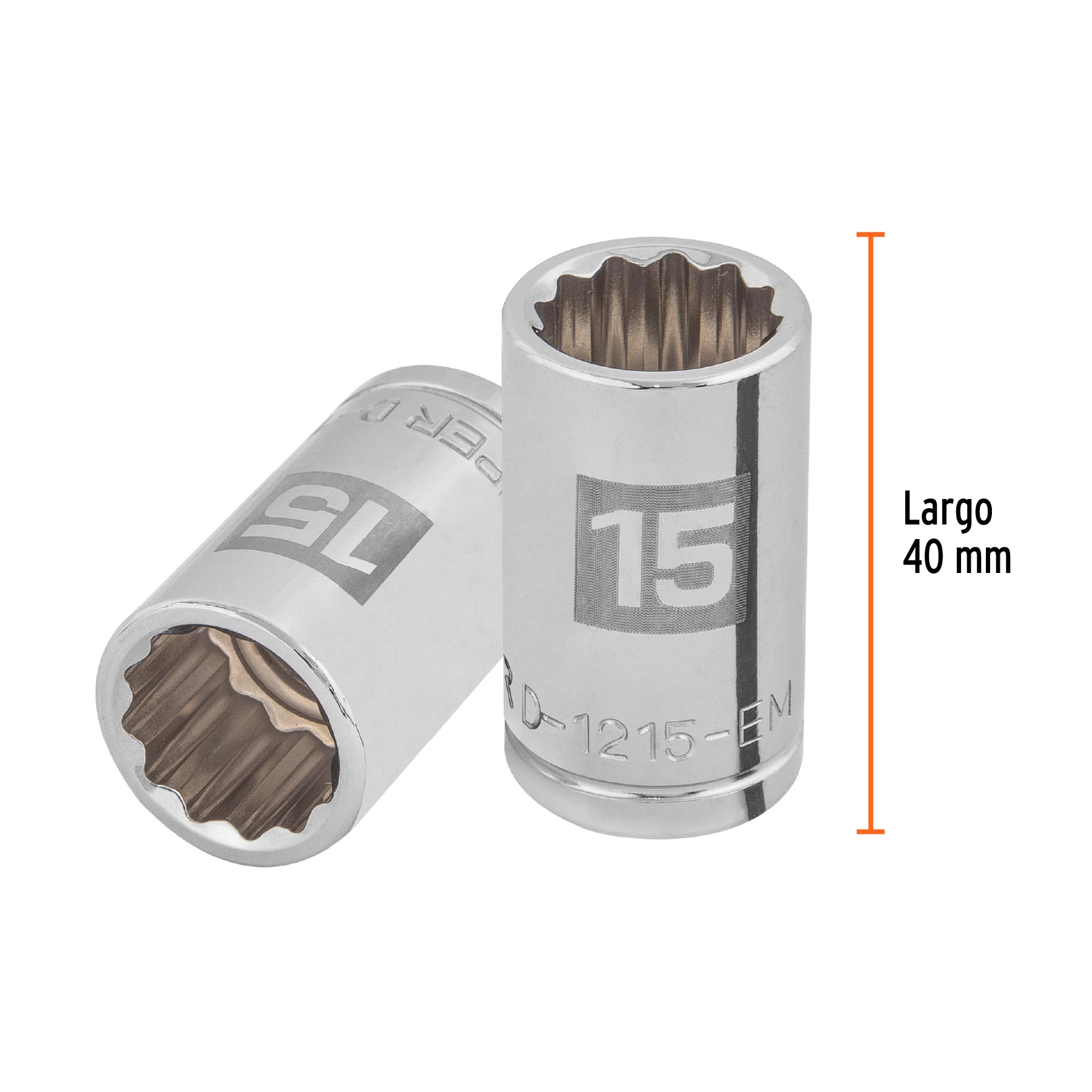 Dado de 15 mm, 12 puntas, cuadro 1/2", TRUPER