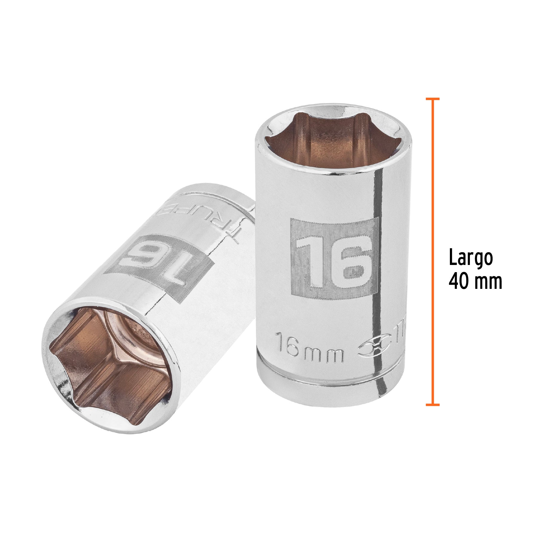 Dado de 16 mm, 6 puntas, cuadro 1/2", TRUPER