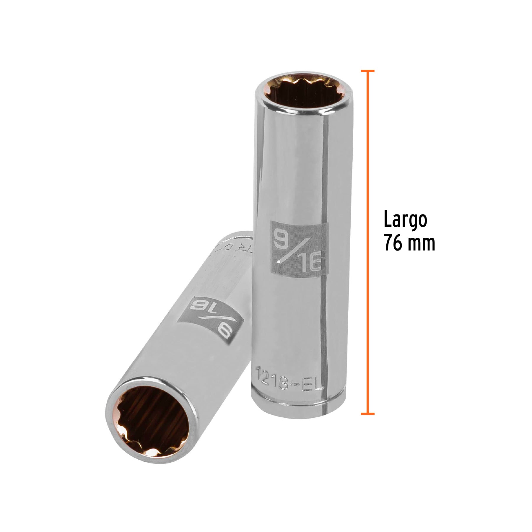 Dado largo de 9/16", 12 puntas, cuadro 1/2", TRUPER
