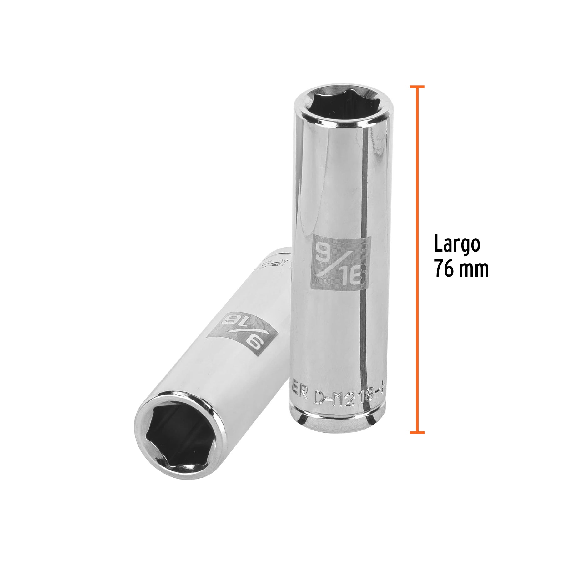Dado largo de 9/16", 6 puntas, cuadro 1/2", TRUPER