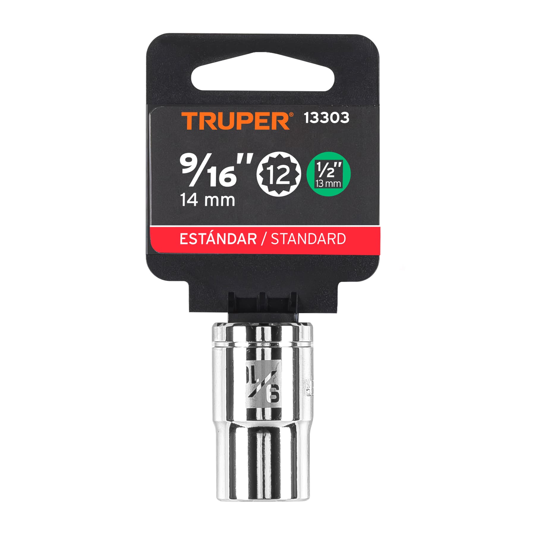 Dado de 9/16", 12 puntas, cuadro 1/2", TRUPER
