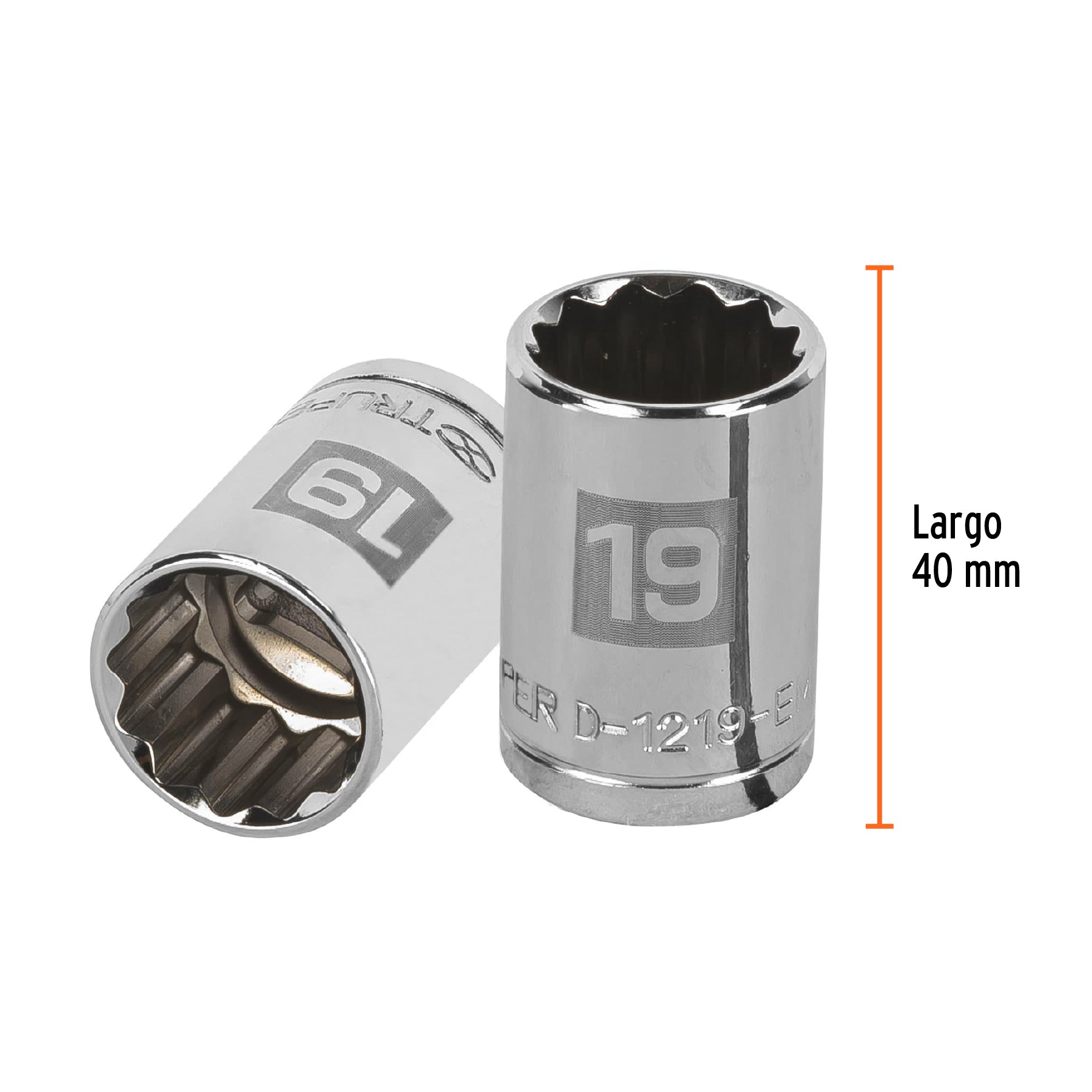 Dado de 19 mm, 12 puntas, cuadro 1/2", TRUPER