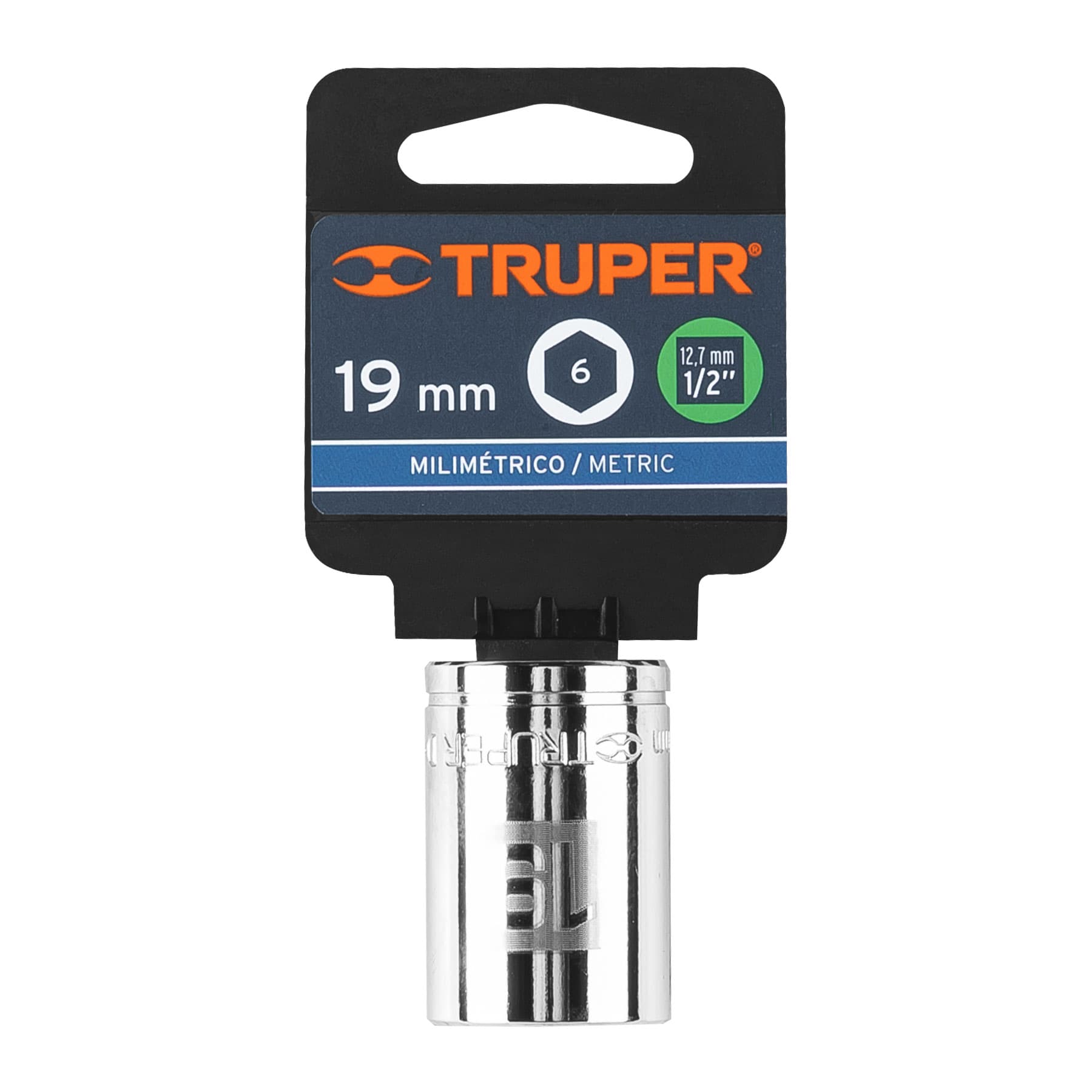 Dado de 19 mm, 6 puntas, cuadro 1/2", TRUPER