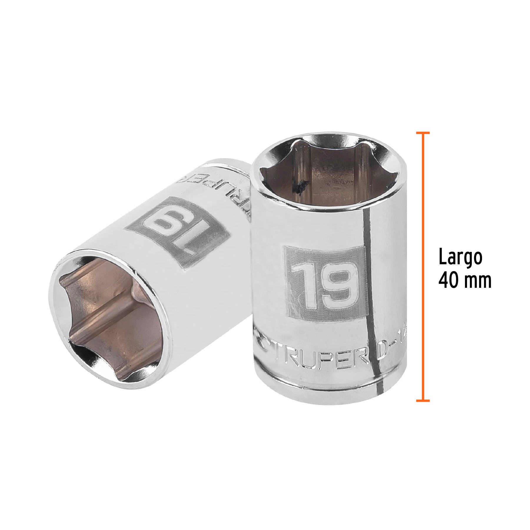Dado de 19 mm, 6 puntas, cuadro 1/2", TRUPER