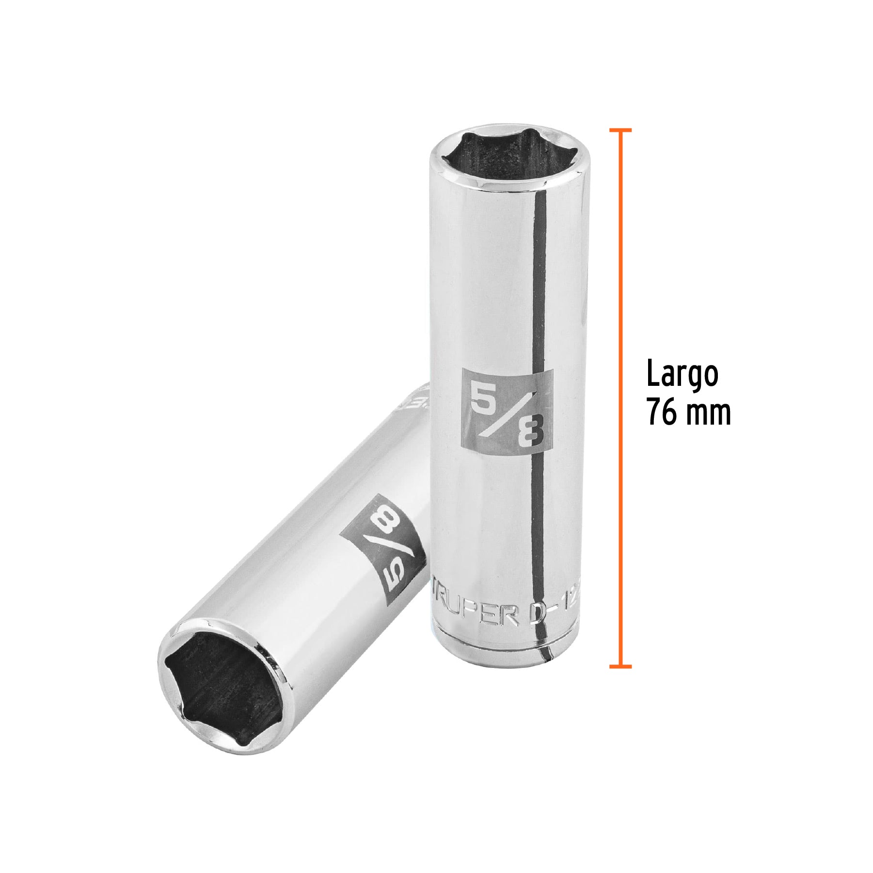 Dado largo de 5/8", 6 puntas, cuadro 1/2", TRUPER