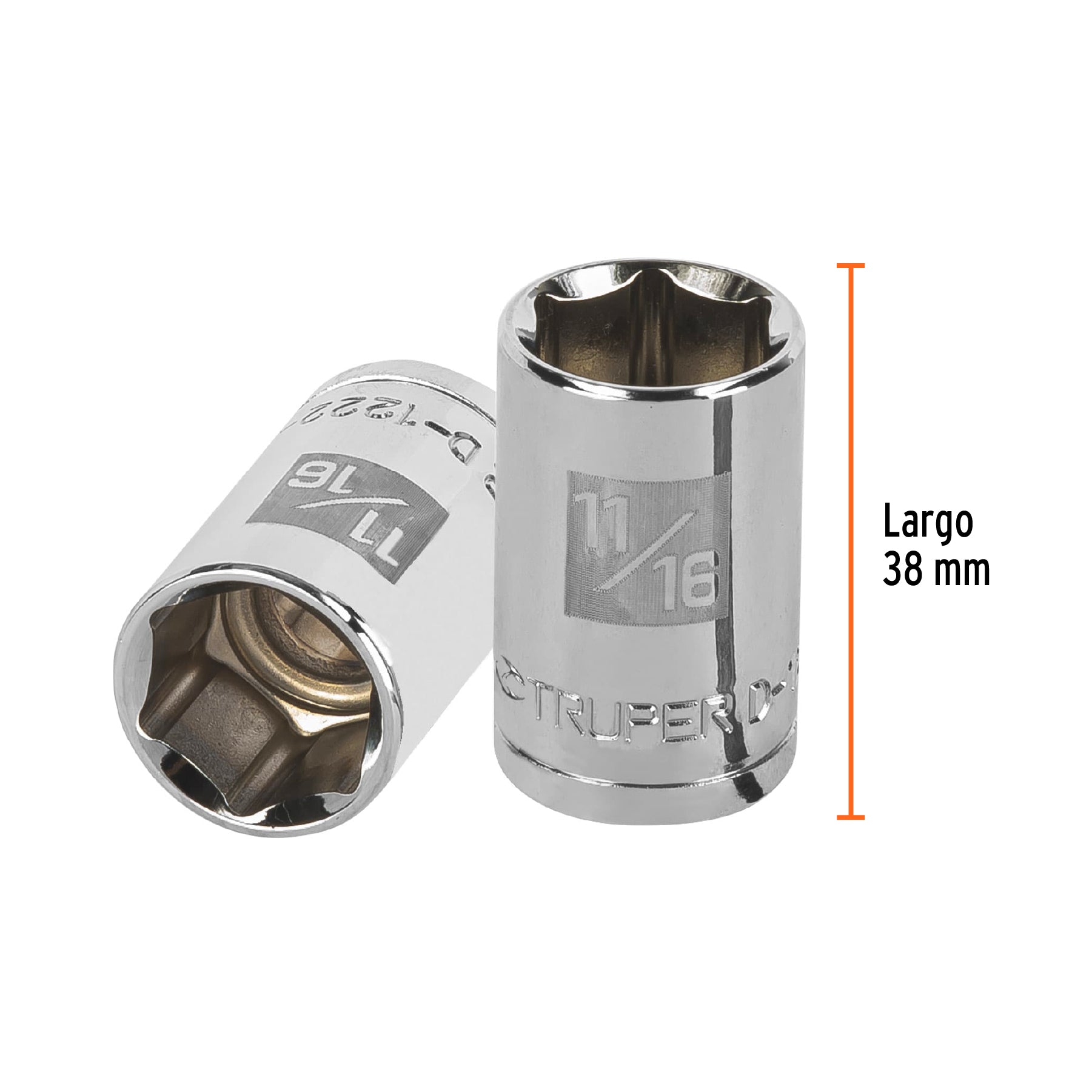 Dado de 11/16", 6 puntas, cuadro 1/2", TRUPER