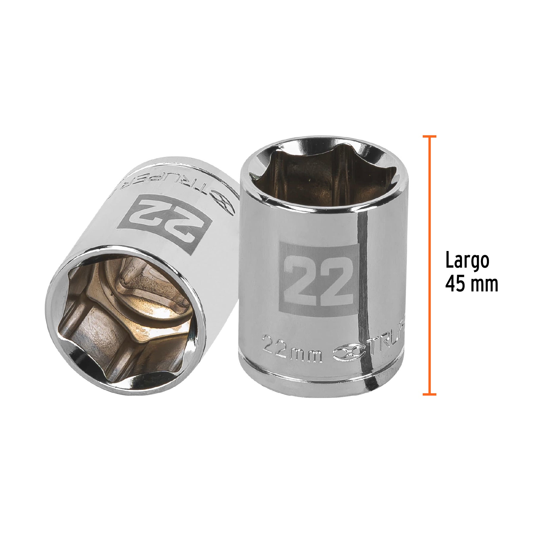Dado de 22 mm, 6 puntas, cuadro 1/2", TRUPER
