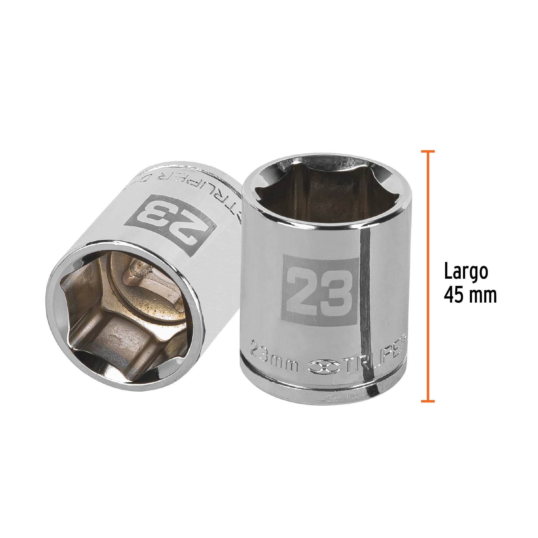 Dado de 23 mm, 6 puntas, cuadro 1/2", TRUPER