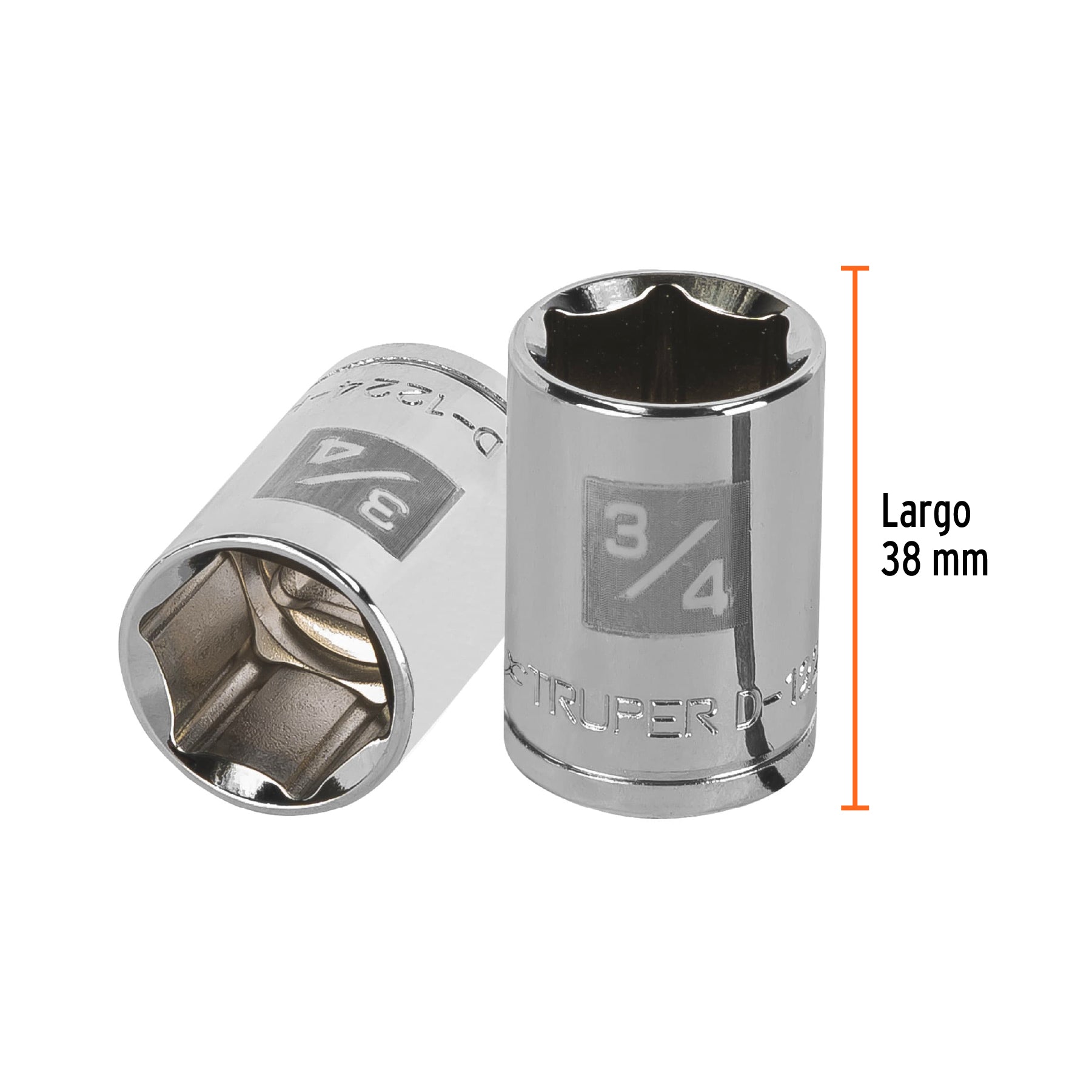 Dado de 3/4", 6 puntas, cuadro 1/2", TRUPER