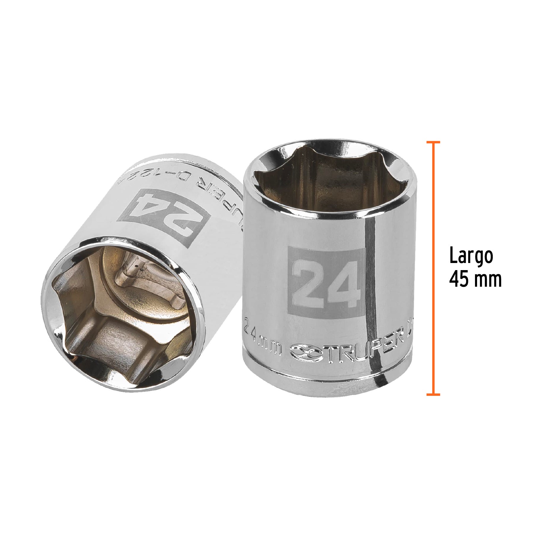 Dado de 24 mm, 6 puntas, cuadro 1/2", TRUPER