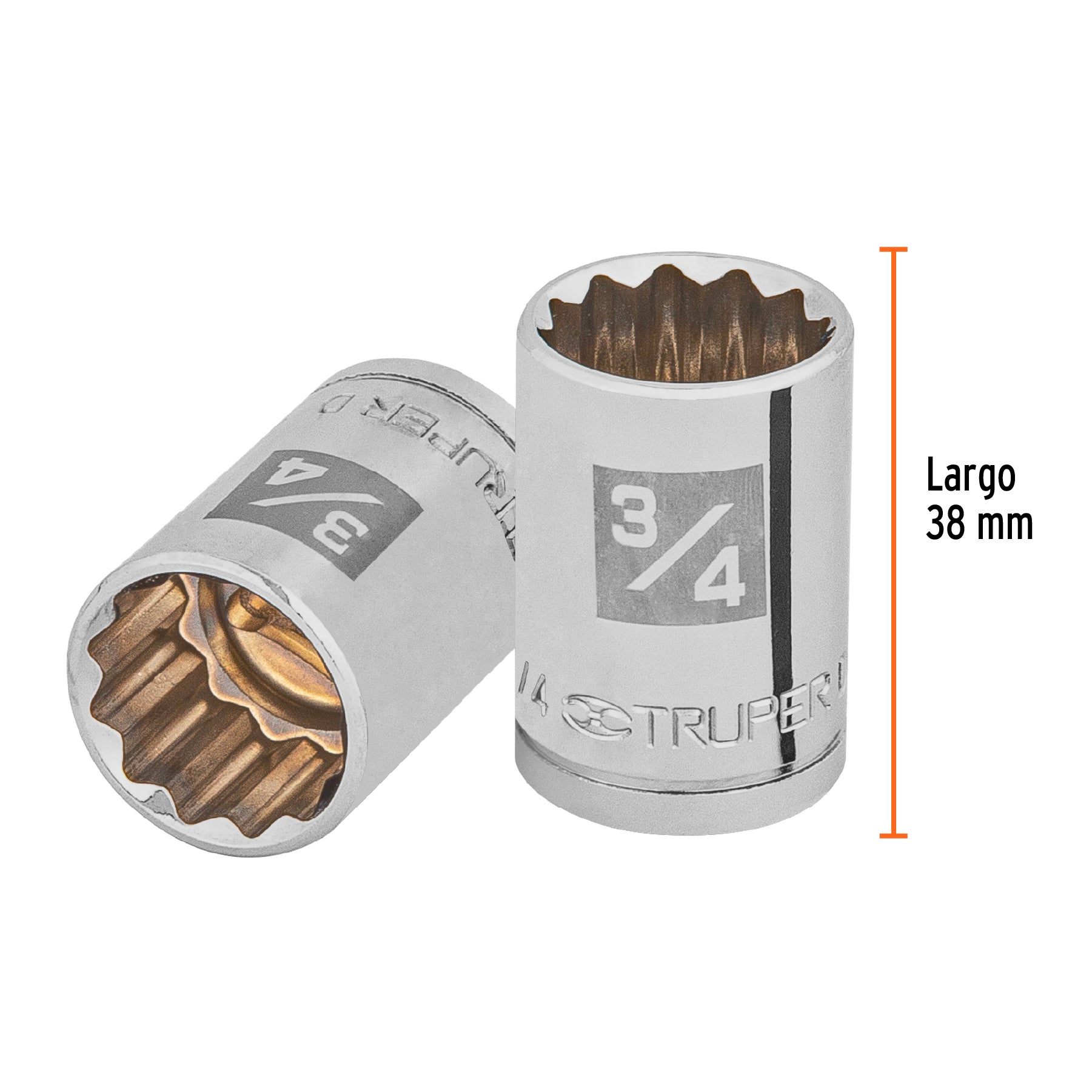 Dado de 3/4", 12 puntas, cuadro 1/2", TRUPER