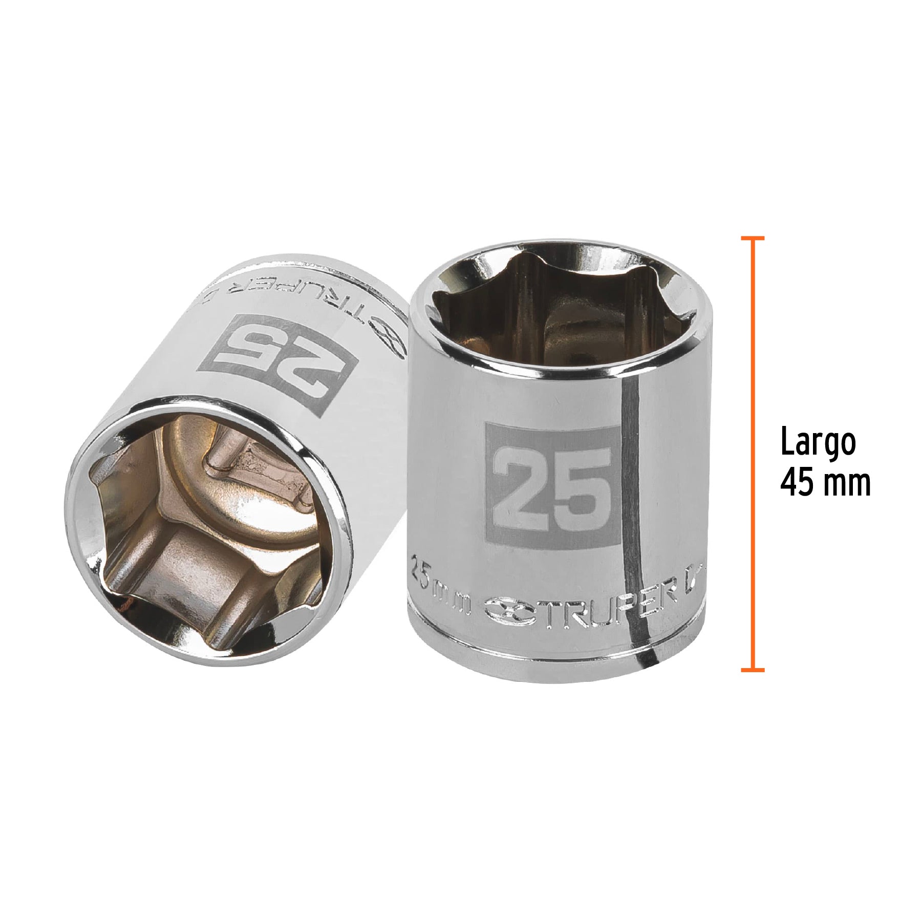 Dado de 25 mm, 6 puntas, cuadro 1/2", TRUPER