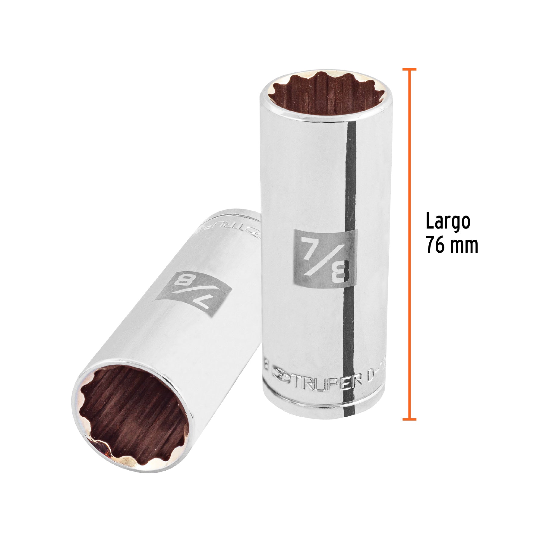 Dado largo de 7/8", 12 puntas, cuadro 1/2", TRUPER