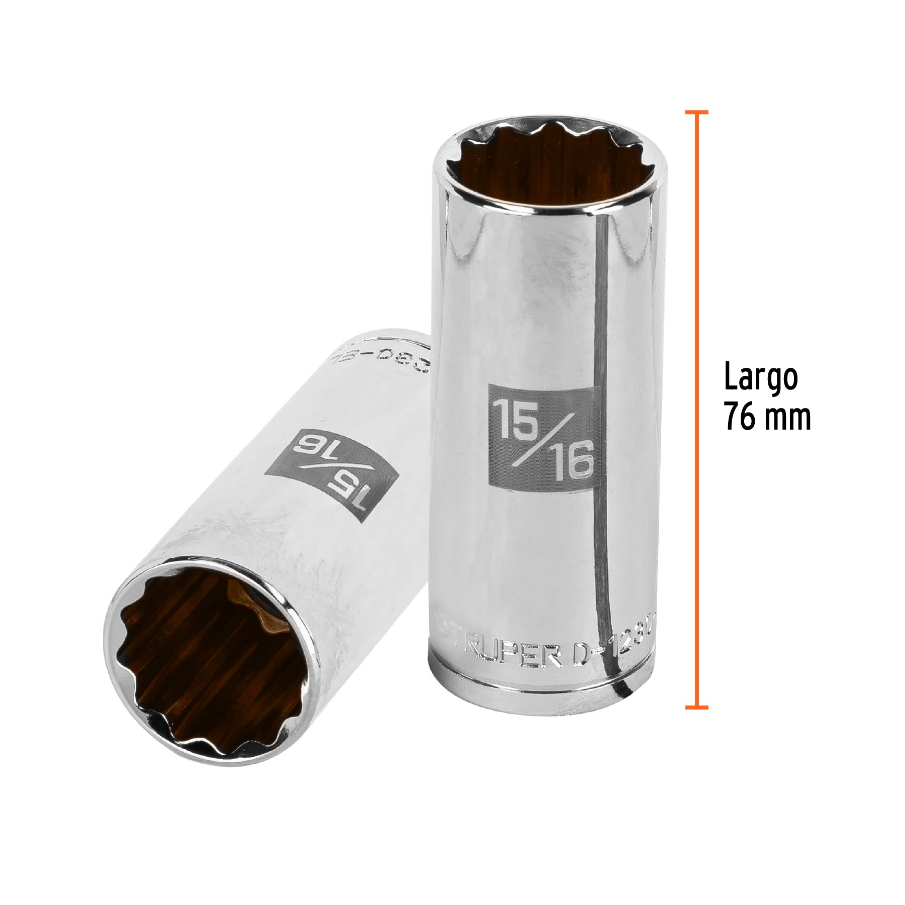 Dado largo de 15/16", 12 puntas, cuadro 1/2", TRUPER