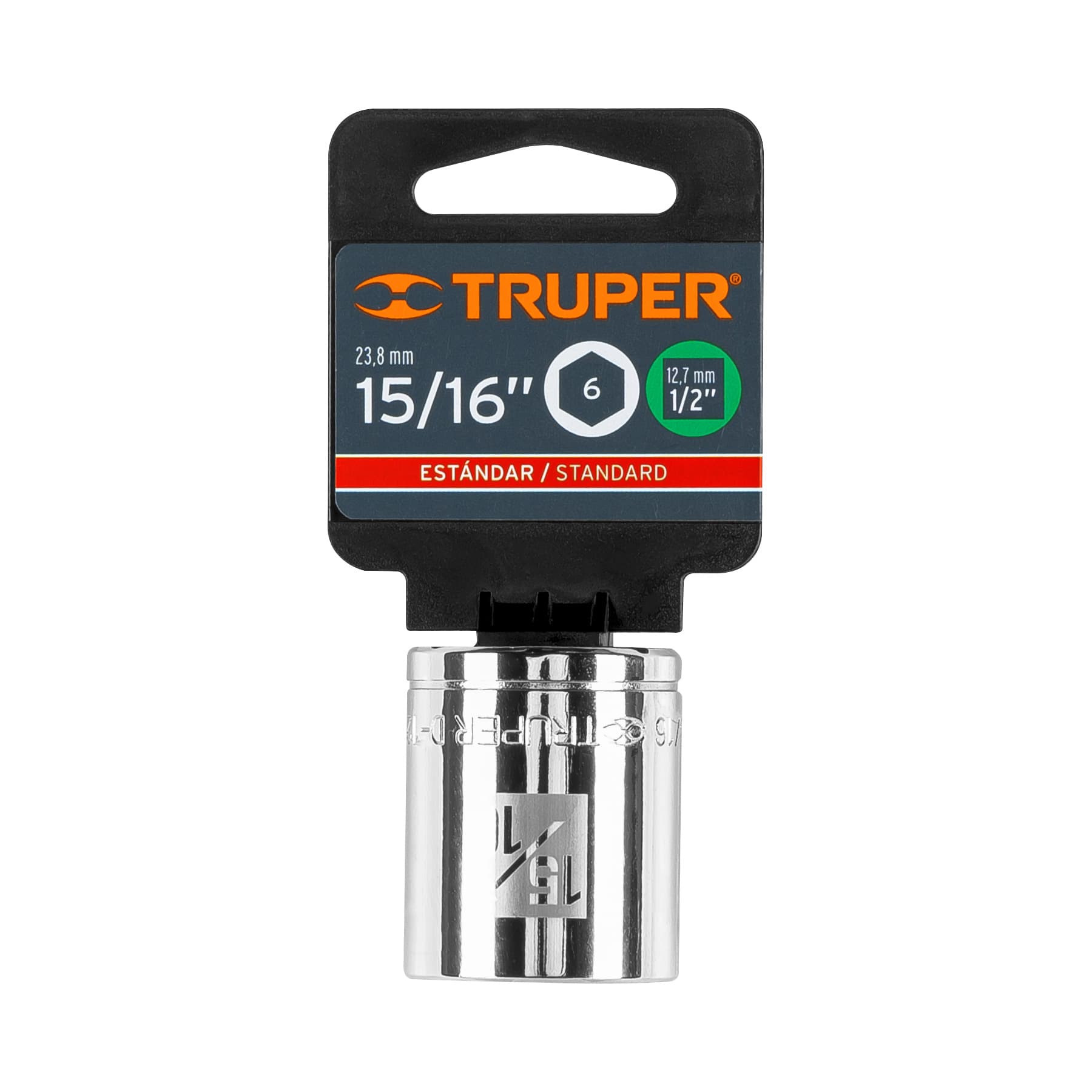 Dado de 15/16", 6 puntas, cuadro 1/2", TRUPER