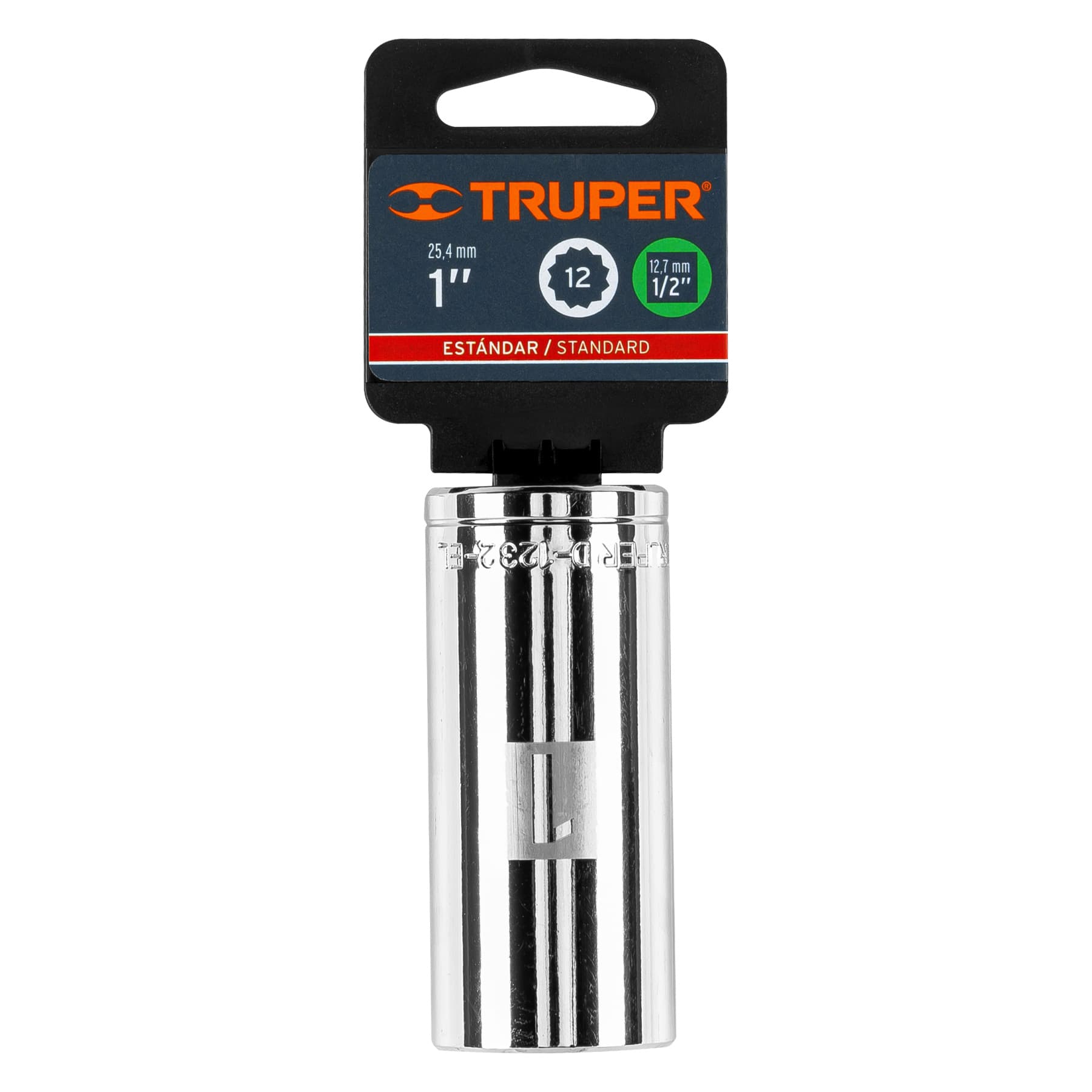 Dado largo de 1", 12 puntas, cuadro 1/2", TRUPER