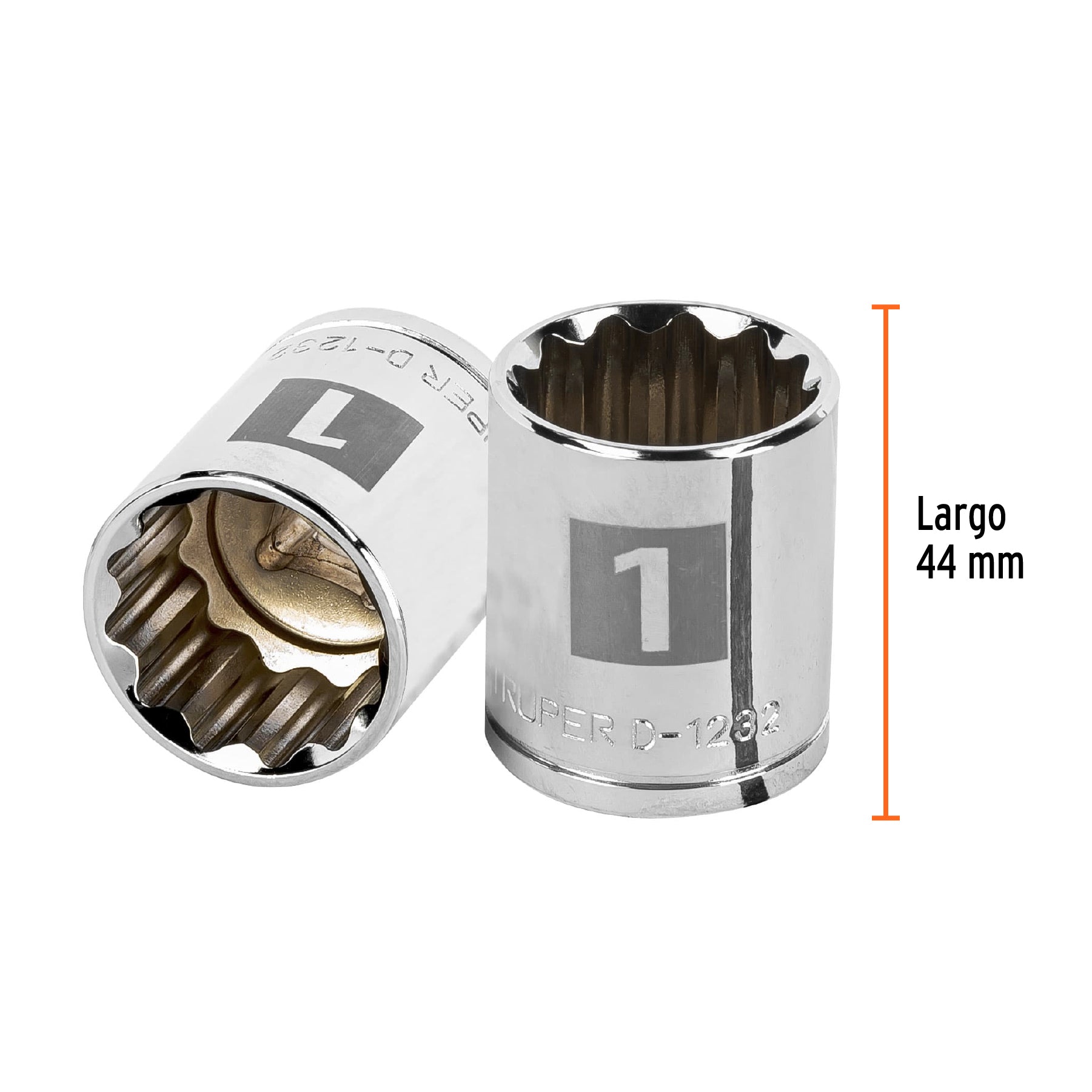 Dado de 1", 12 puntas, cuadro 1/2", TRUPER