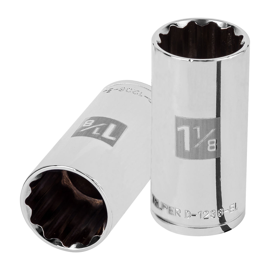Dado largo de 1-1/8", 12 puntas, cuadro 1/2", TRUPER