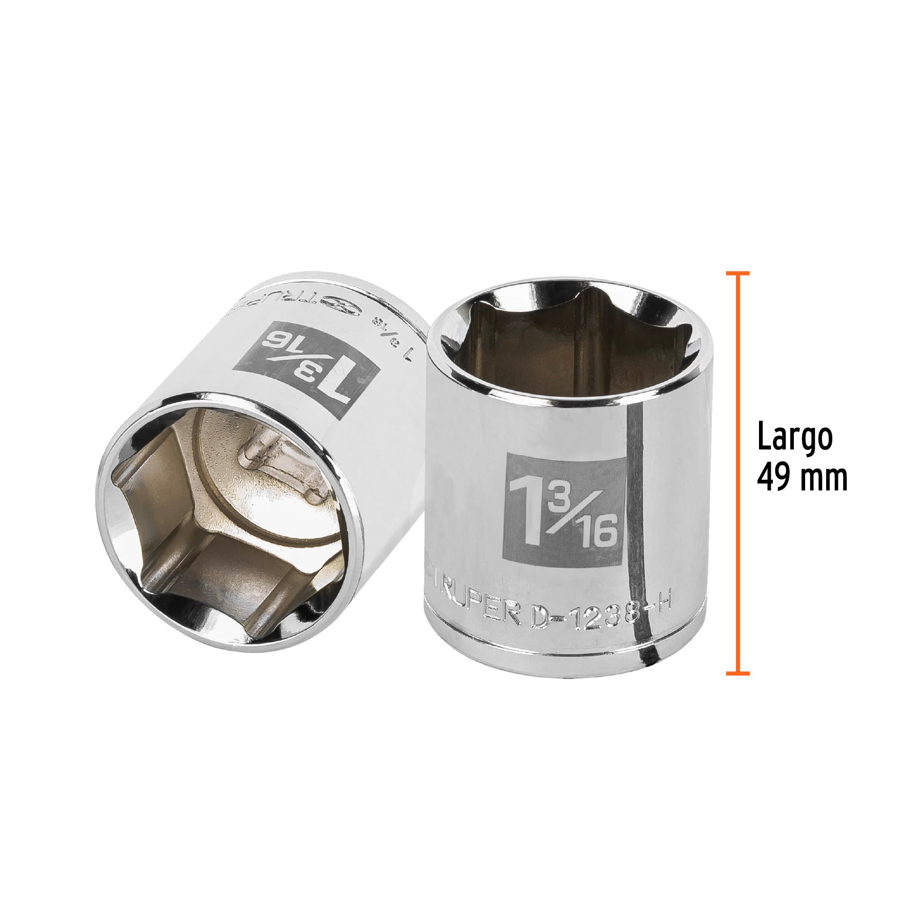 Dado de 1-3/16", 6 puntas, cuadro 1/2", TRUPER