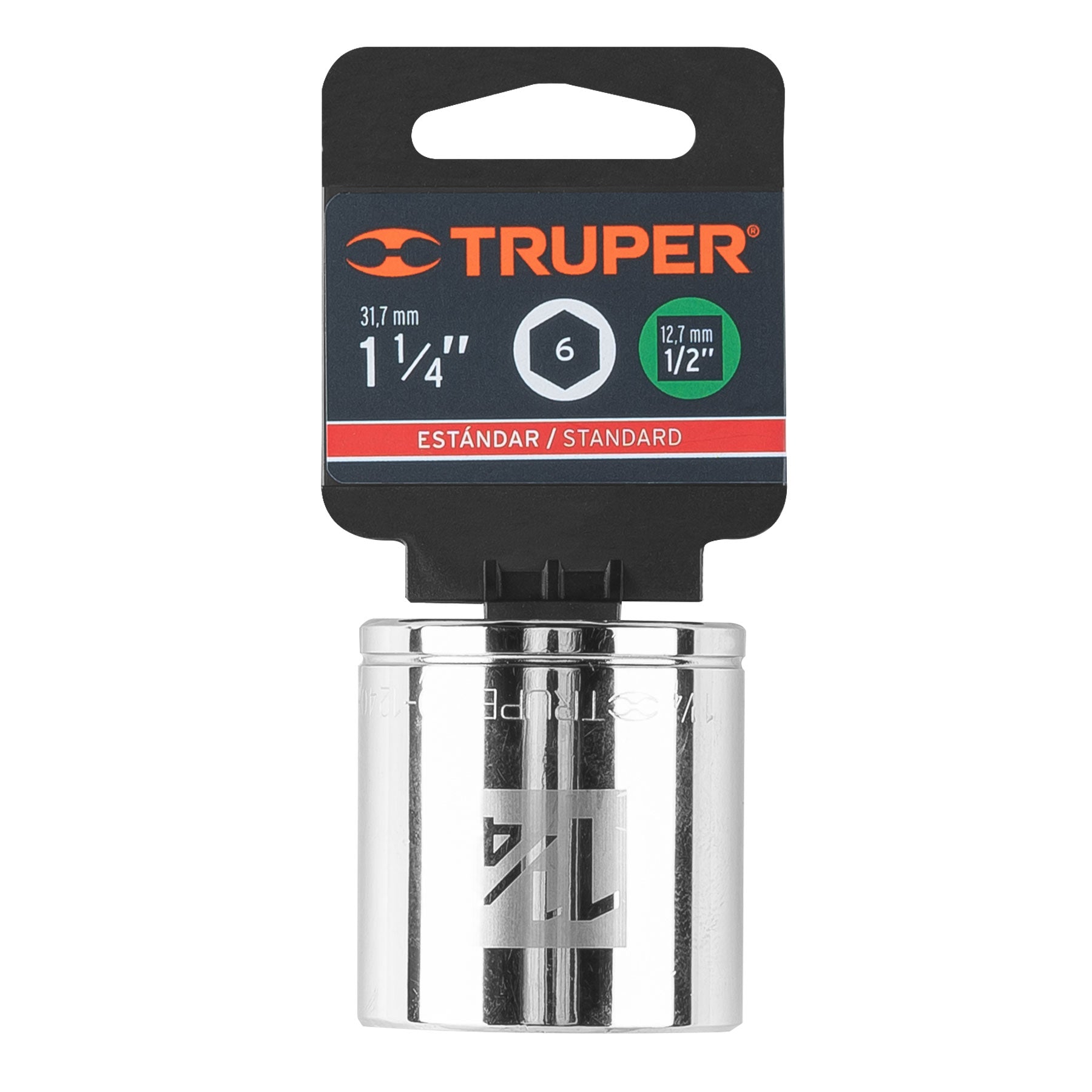 Dado de 1-1/4", 6 puntas, cuadro 1/2", TRUPER