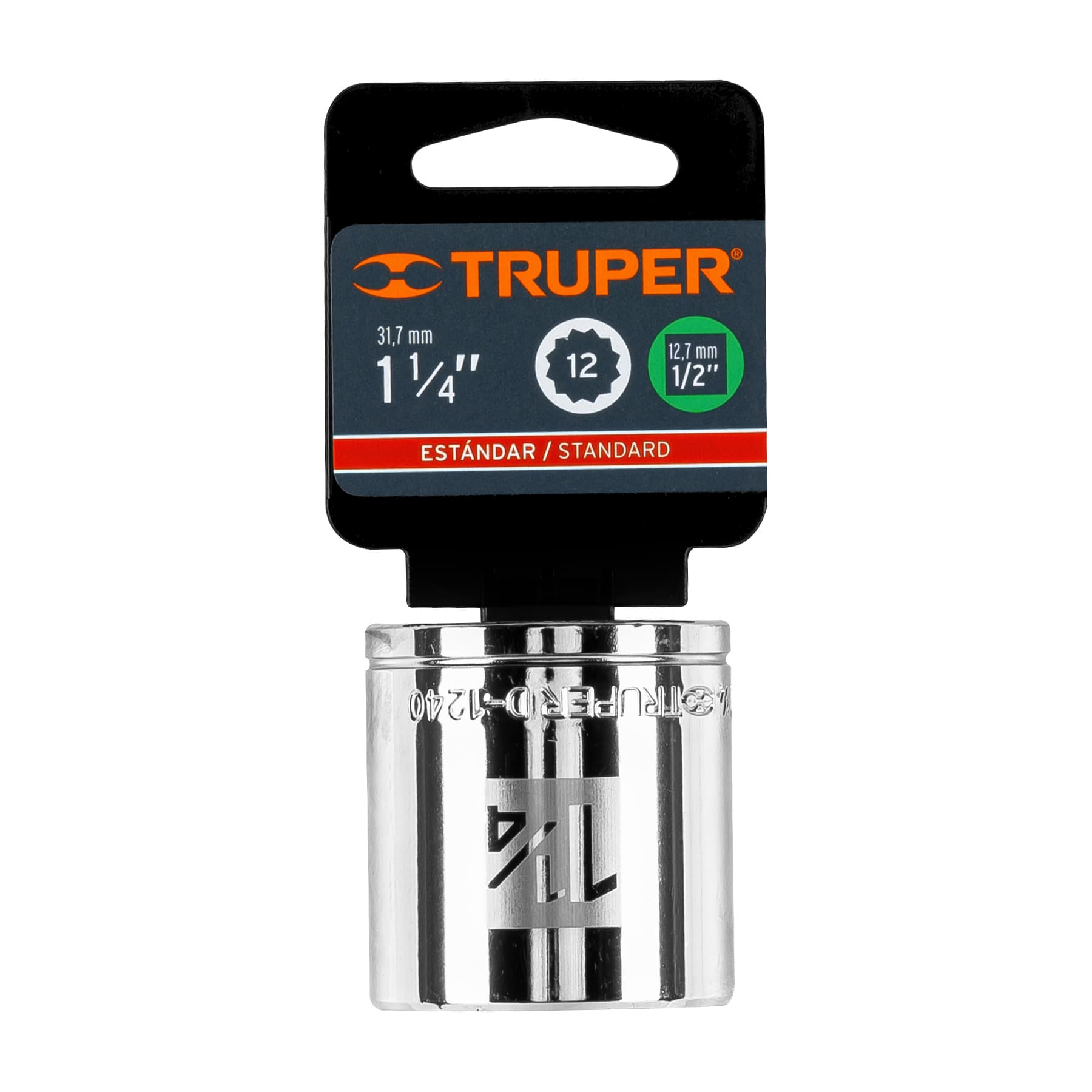 Dado de 1-1/4", 12 puntas, cuadro 1/2", TRUPER