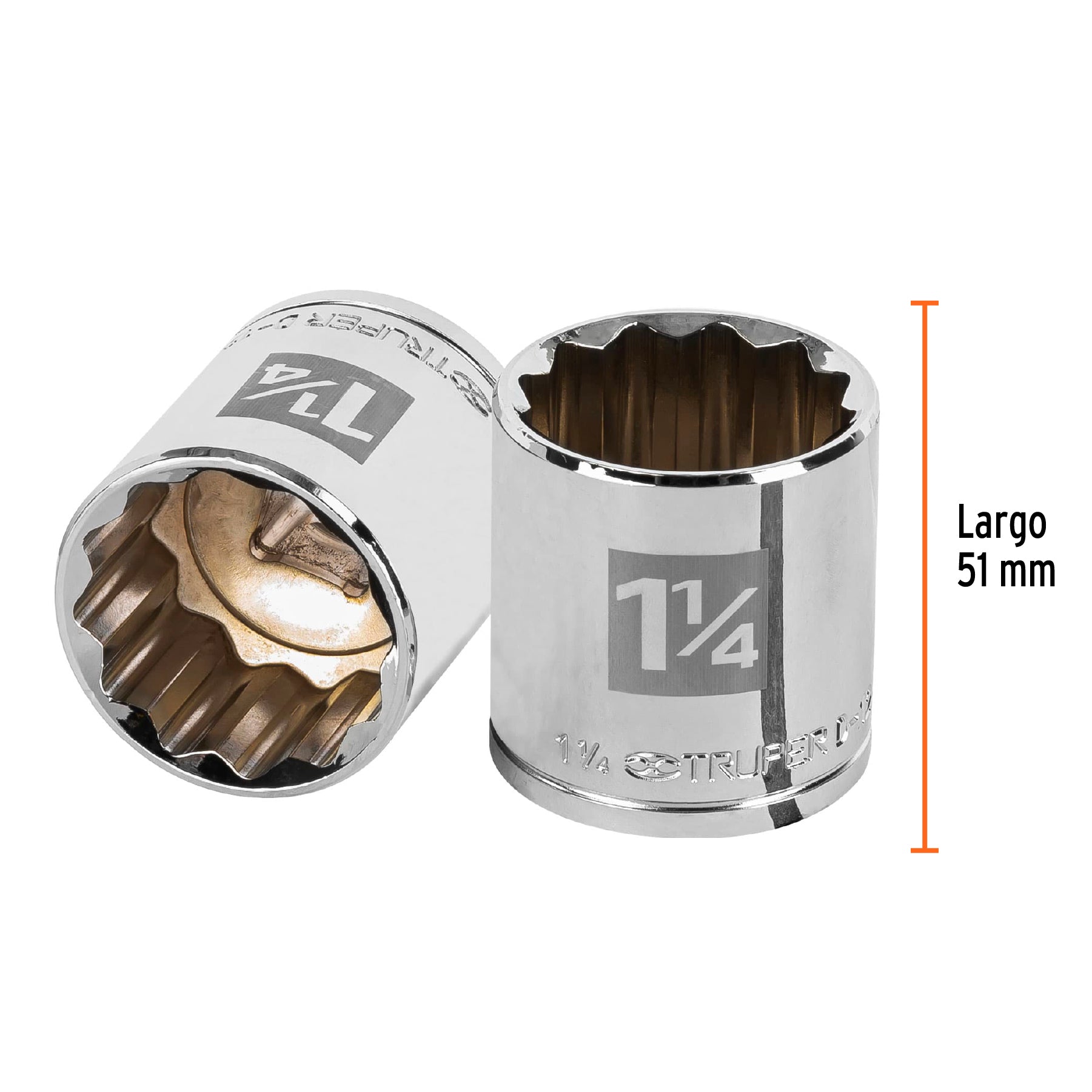 Dado de 1-1/4", 12 puntas, cuadro 1/2", TRUPER