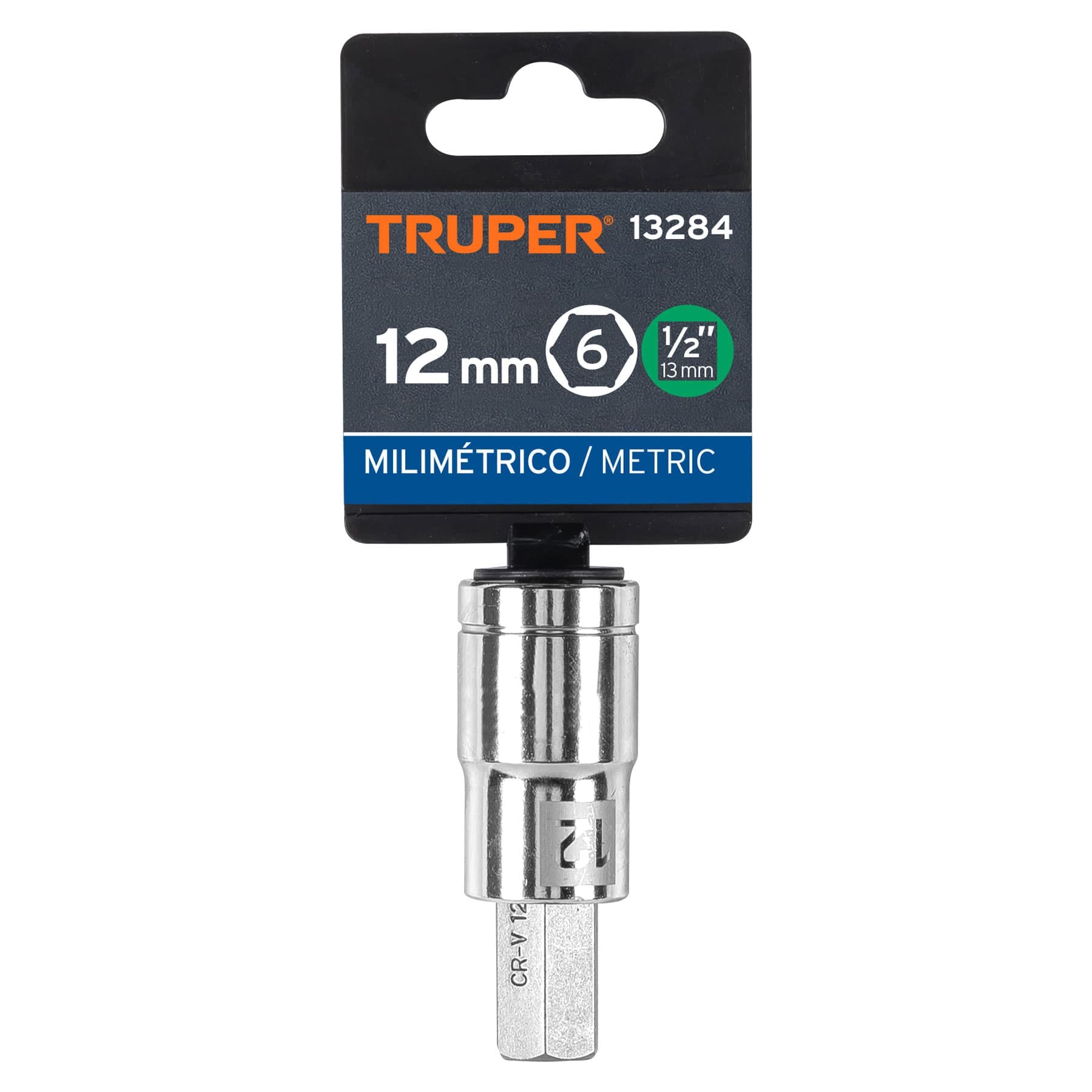 Dado punta hexagonal de 12 mm, cuadro 1/2", TRUPER