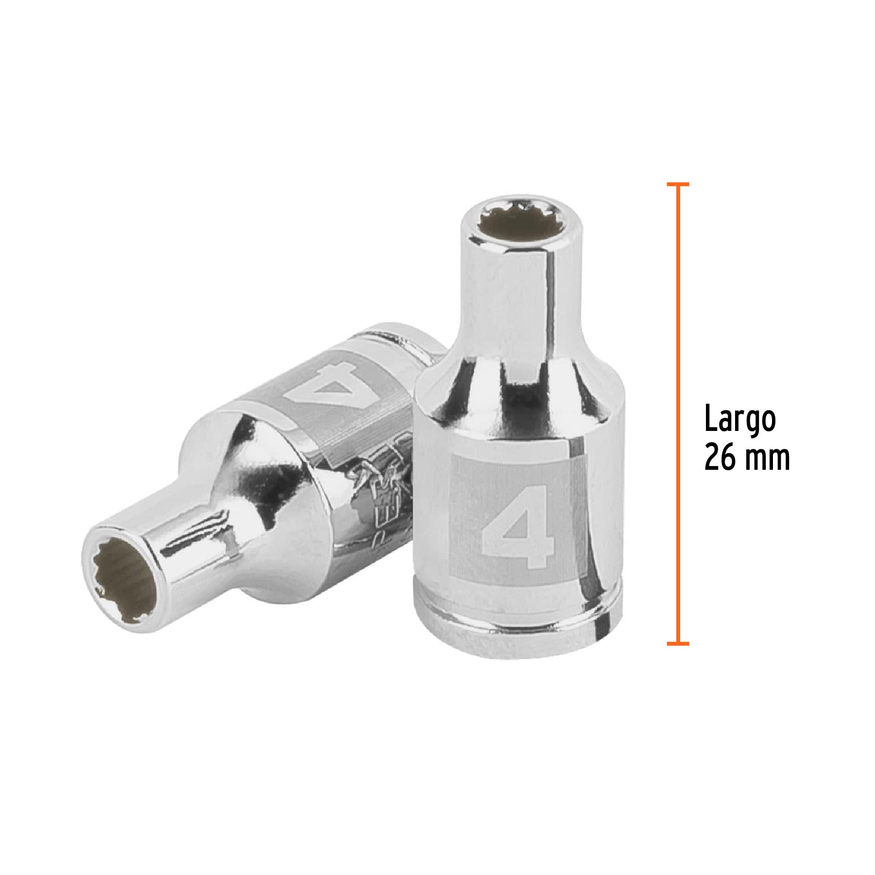 Dado de 4 mm, 12 puntas, cuadro 1/4", TRUPER
