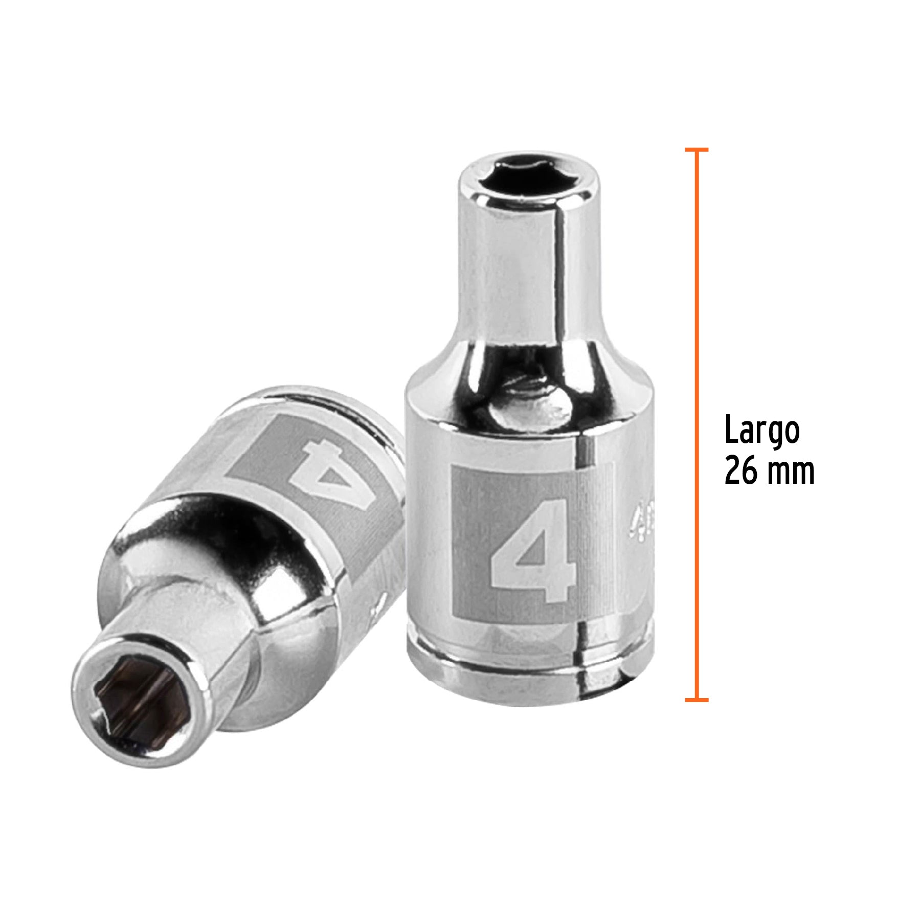 Dado de 4 mm, 6 puntas, cuadro 1/4", TRUPER