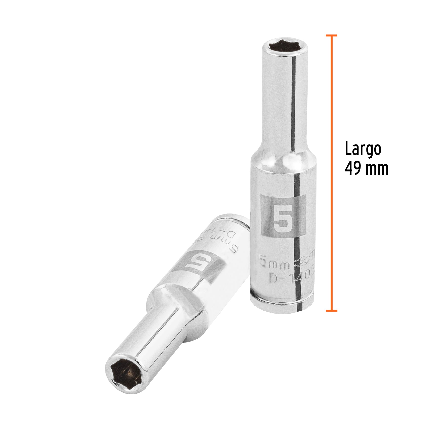 Dado largo de 5 mm, 6 puntas, cuadro 1/4", TRUPER